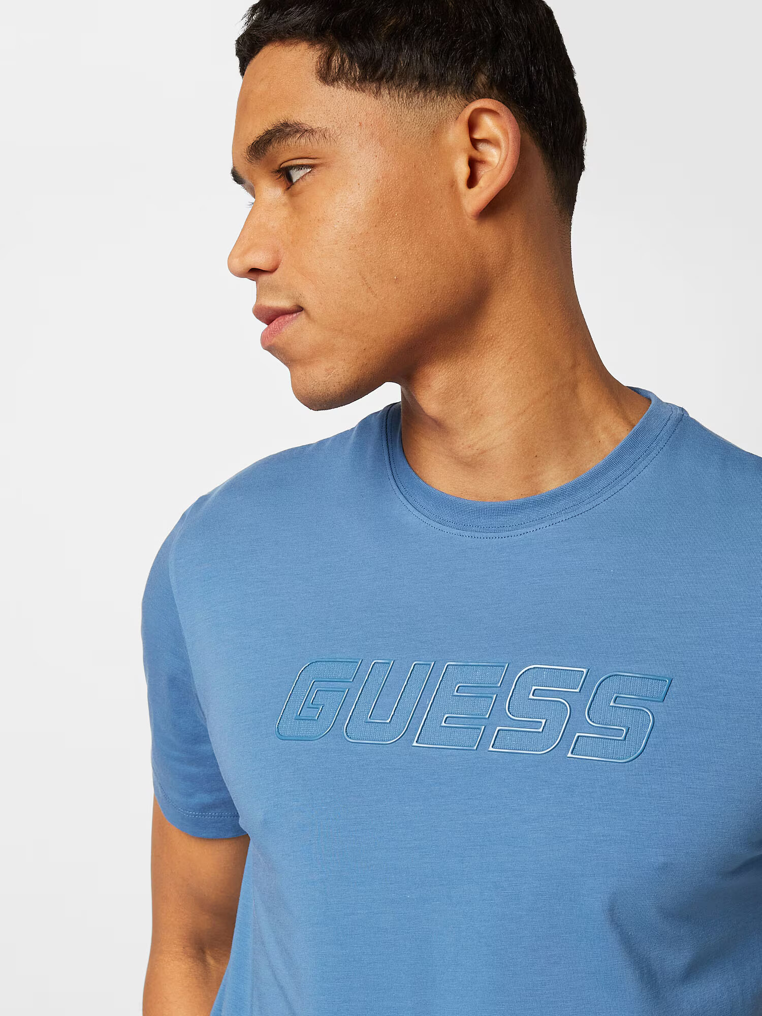 GUESS Tricou albastru fumuriu - Pled.ro