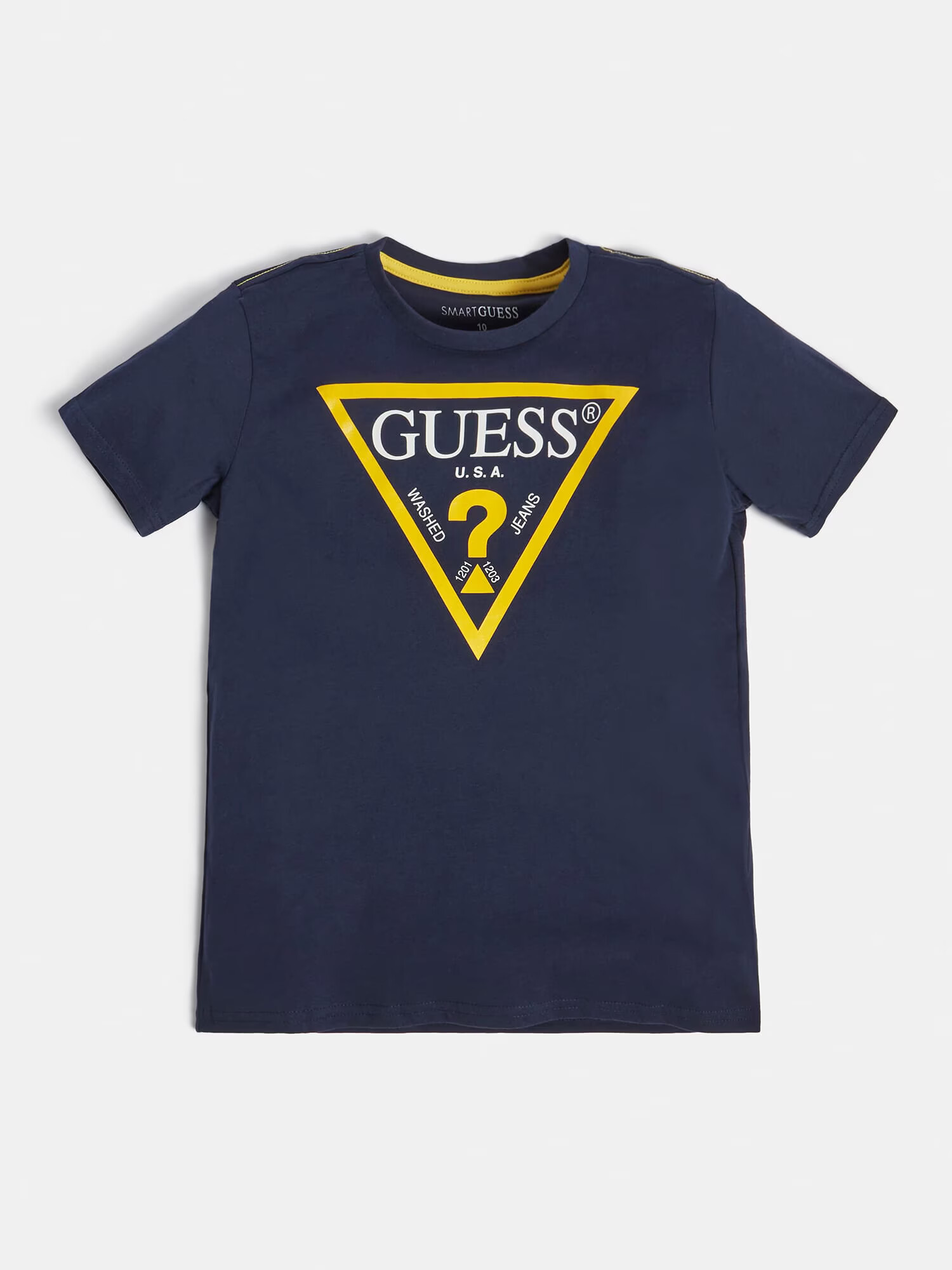 GUESS Tricou albastru închis / galben / alb - Pled.ro