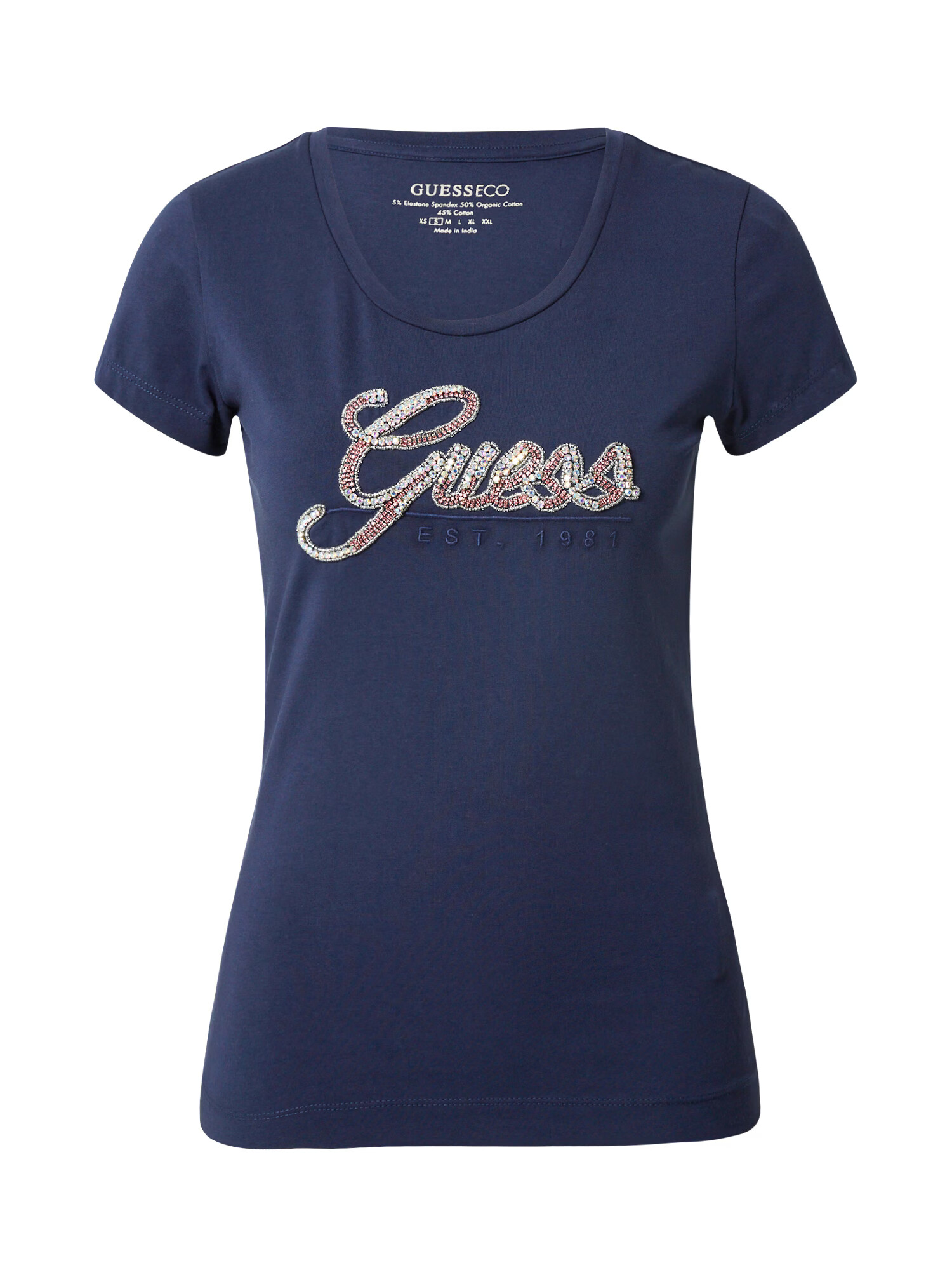 GUESS Tricou albastru marin / rosé / transparent - Pled.ro