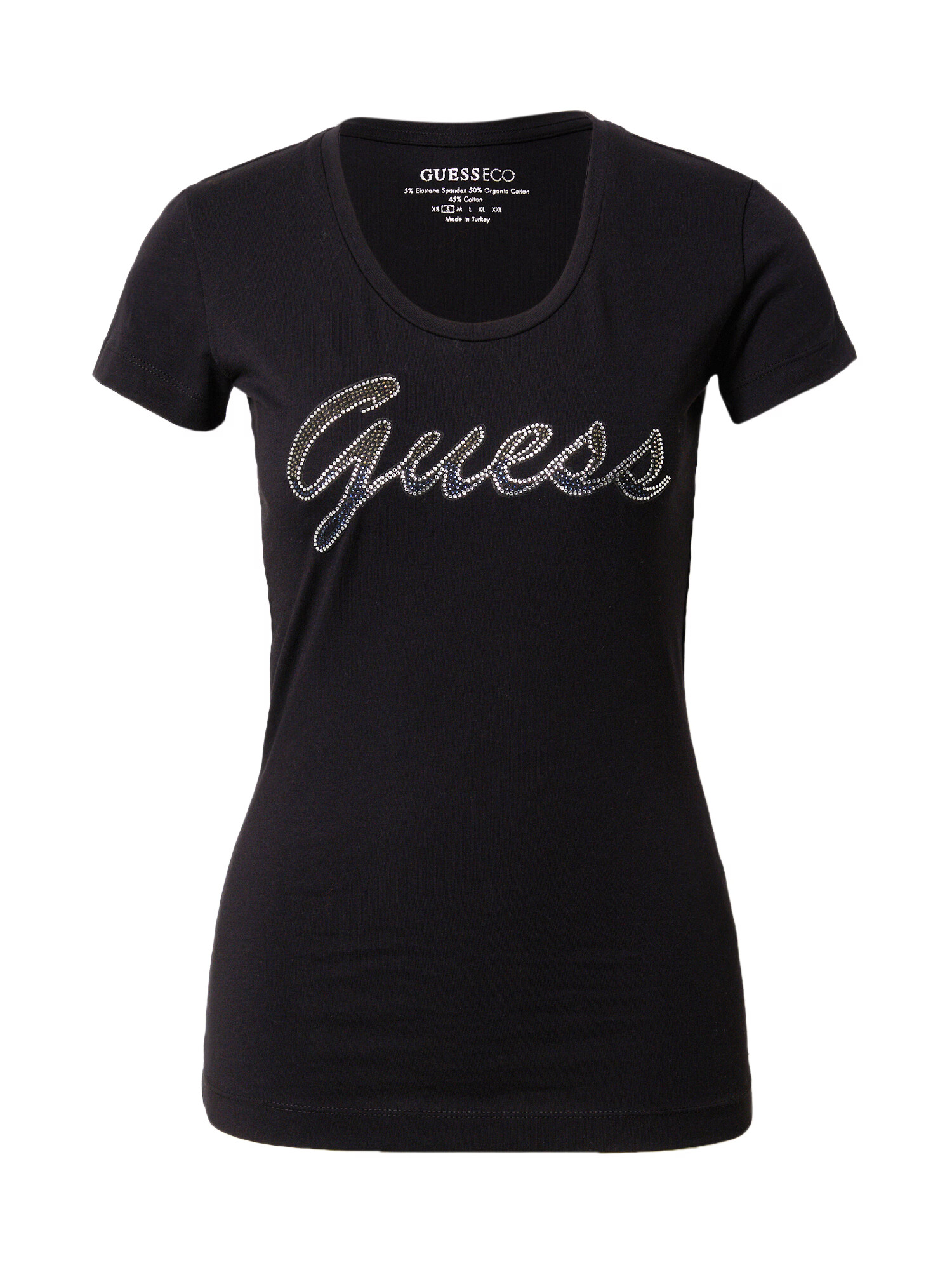 GUESS Tricou albastru / negru / argintiu - Pled.ro