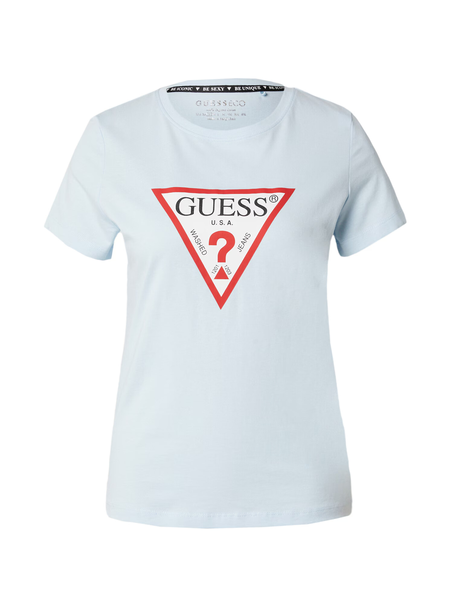 GUESS Tricou albastru pastel / roșu / negru / alb - Pled.ro