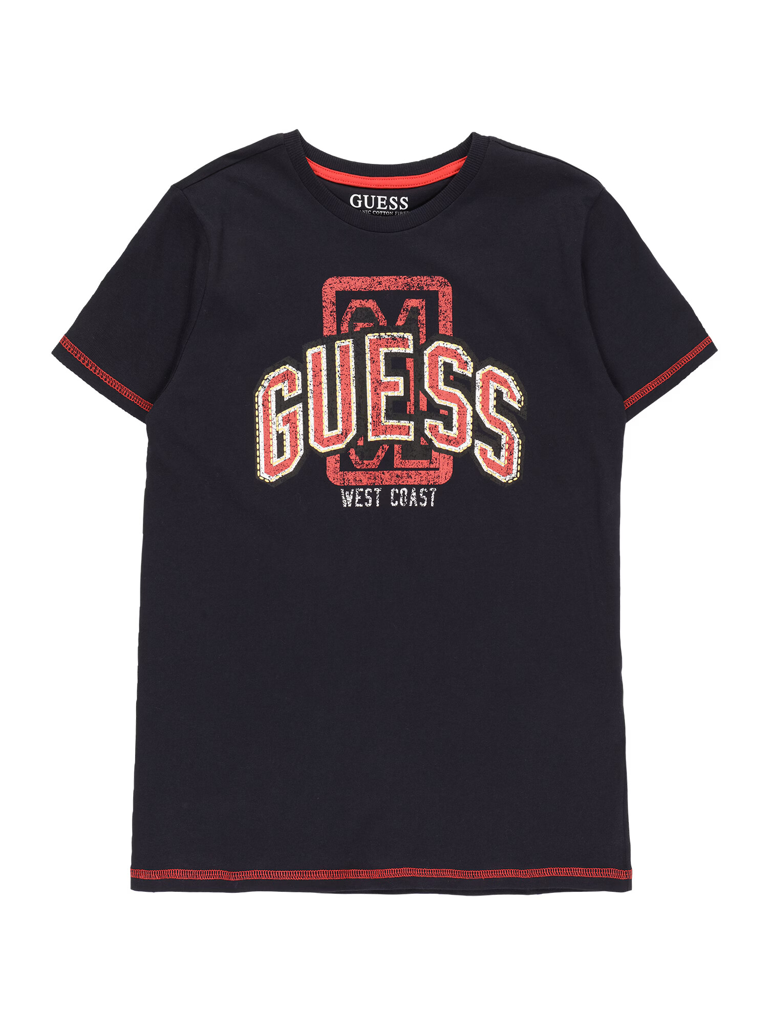 GUESS Tricou albastru / portocaliu / alb - Pled.ro