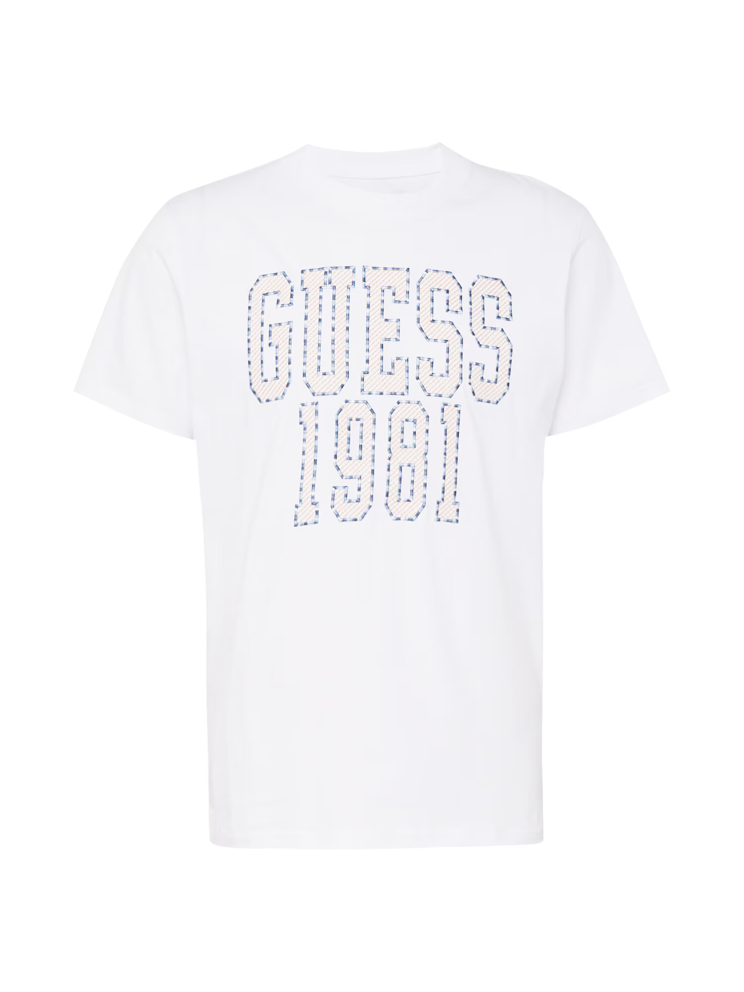 GUESS Tricou albastru / portocaliu / alb - Pled.ro