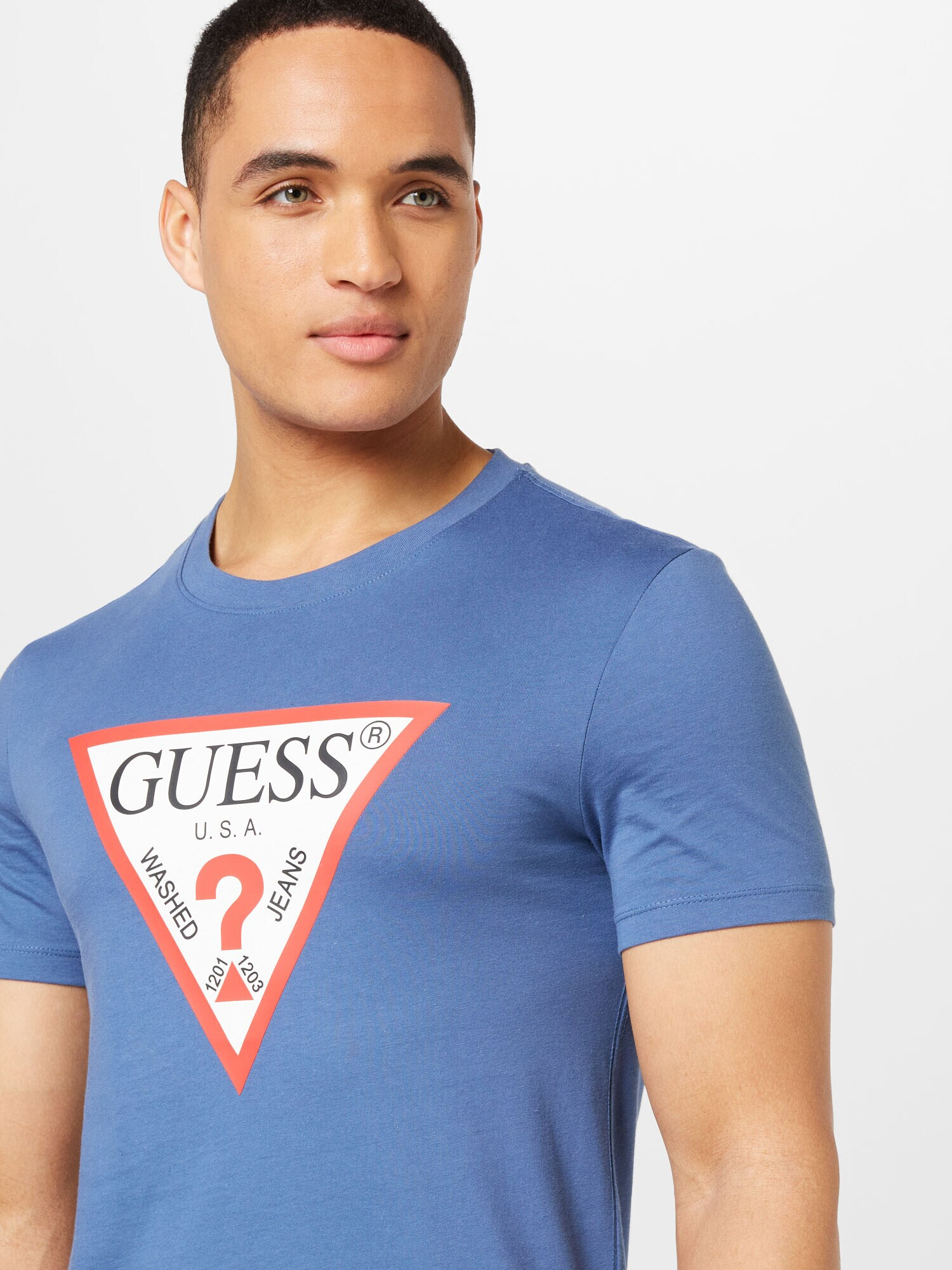 GUESS Tricou albastru / roșu / negru / alb - Pled.ro