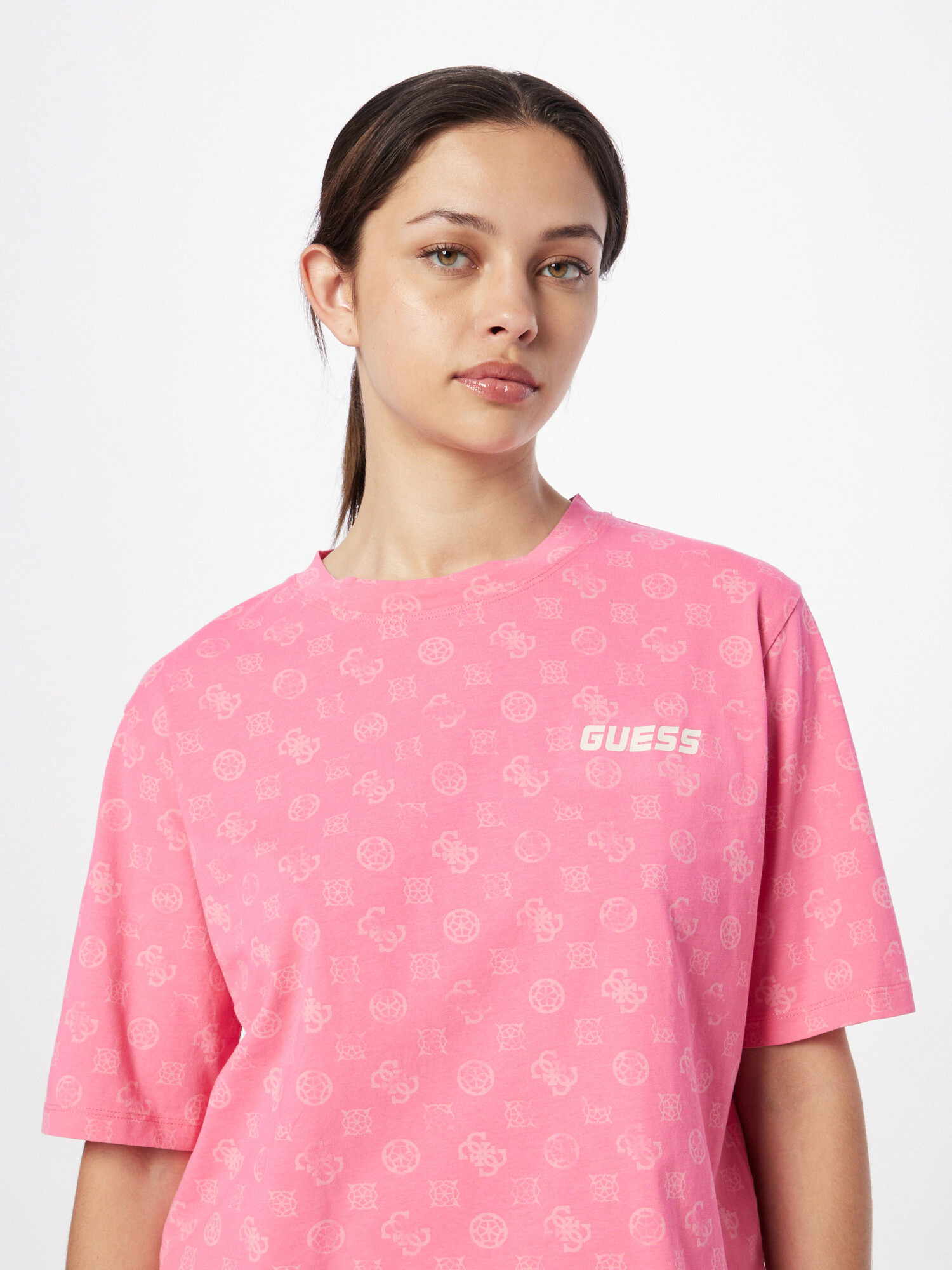 GUESS Tricou funcțional 'Aletha' fucsia / roz / alb - Pled.ro