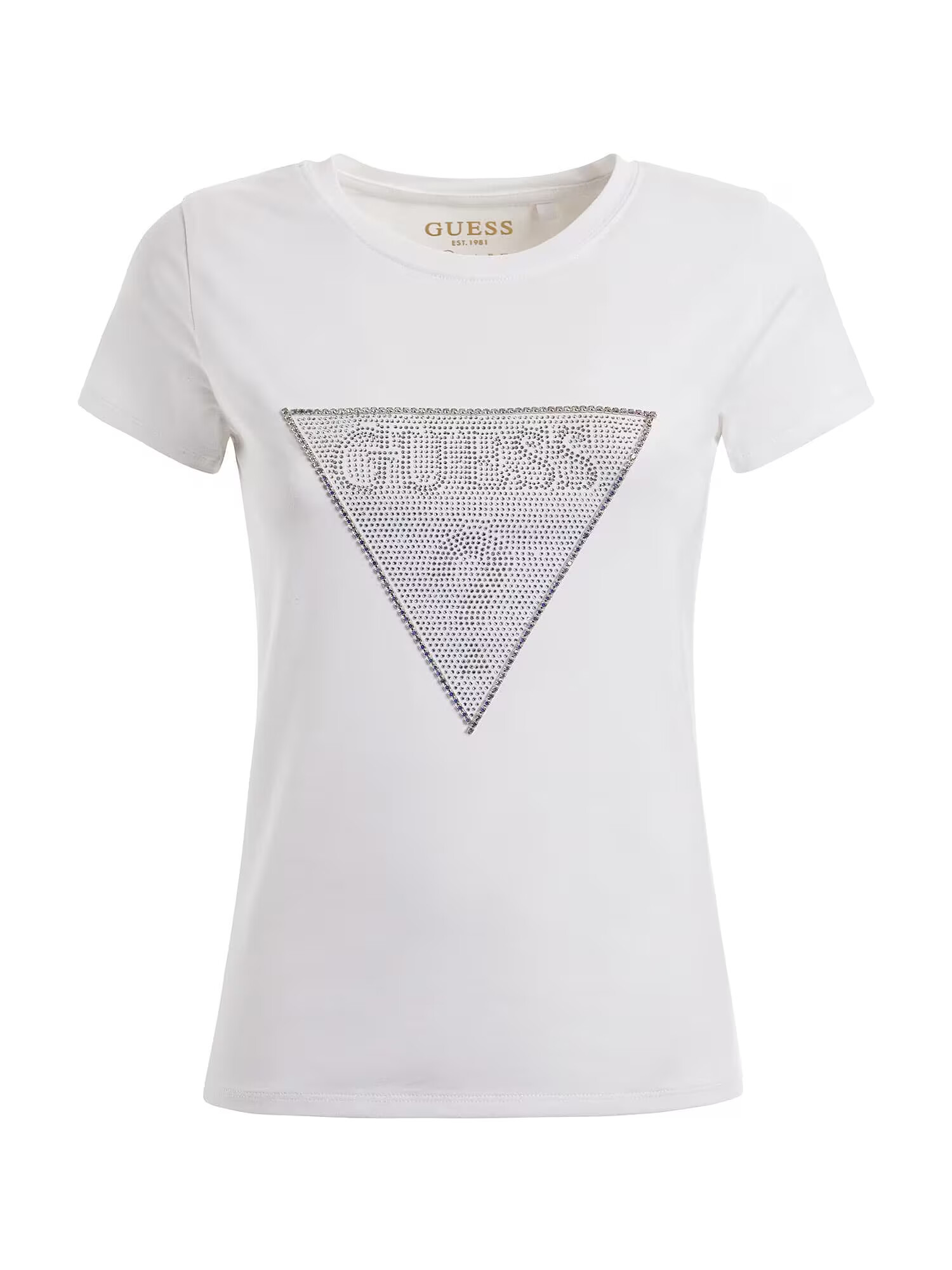 GUESS Tricou argintiu / alb - Pled.ro