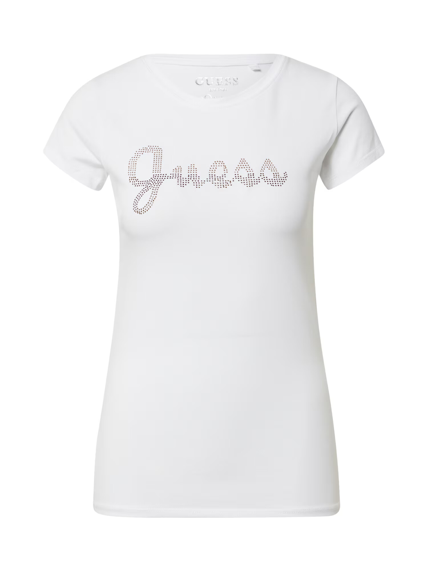 GUESS Tricou argintiu / alb - Pled.ro