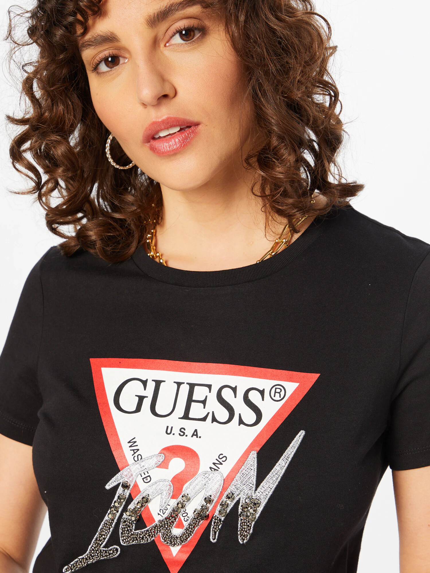 GUESS Tricou auriu / roșu / negru / alb - Pled.ro