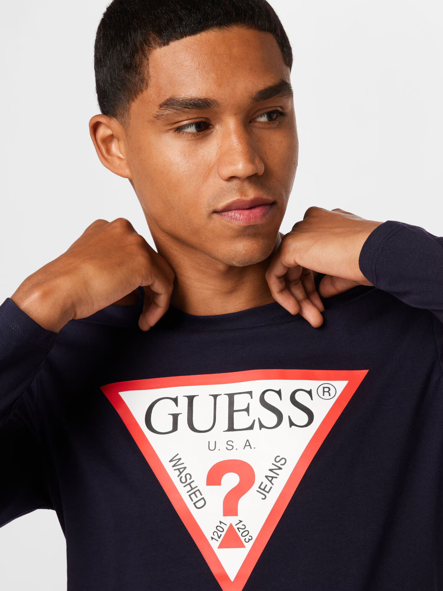 GUESS Tricou bleumarin / roșu / negru / alb - Pled.ro