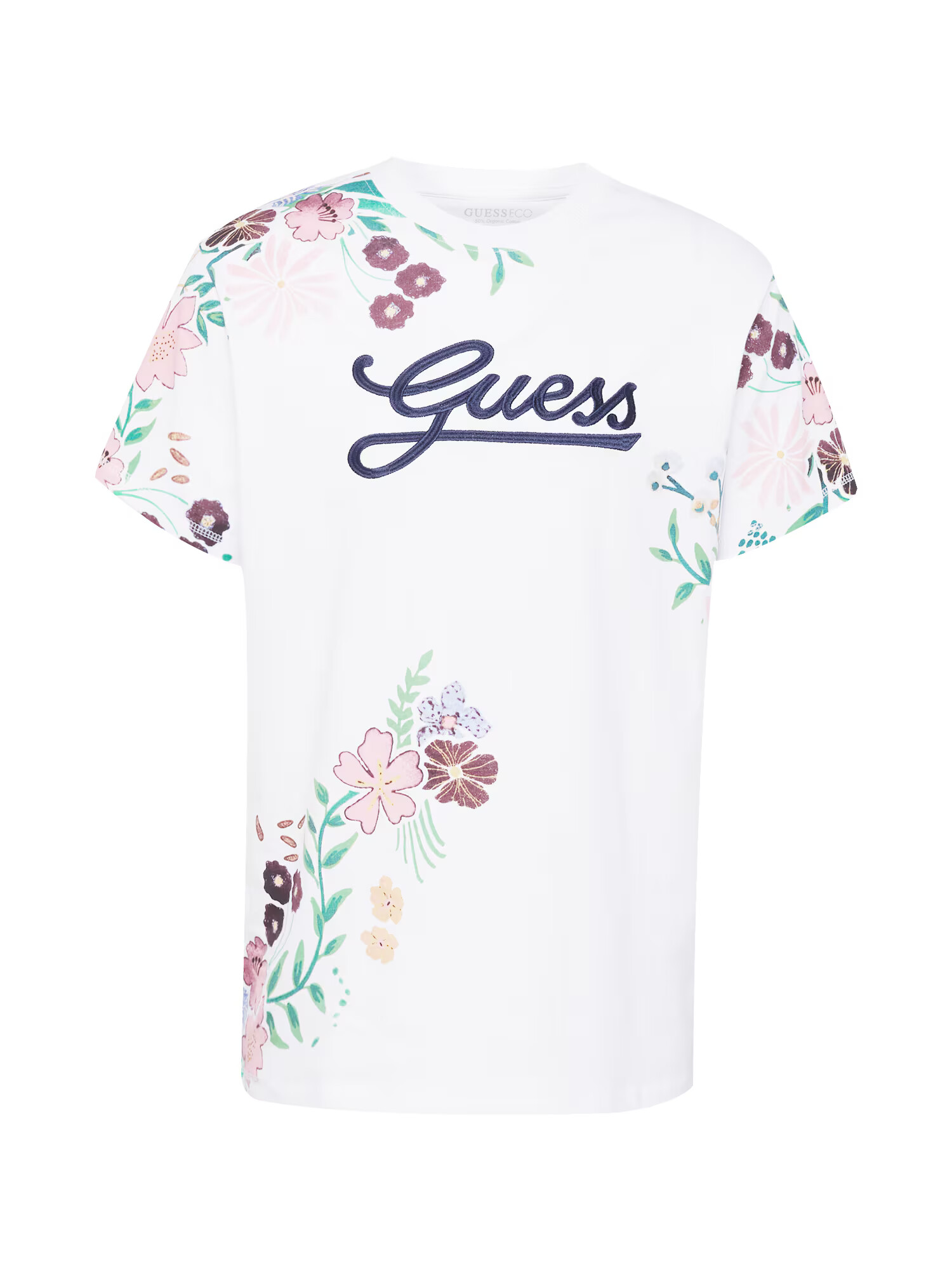 GUESS Tricou bleumarin / verde / mov zmeură / alb - Pled.ro