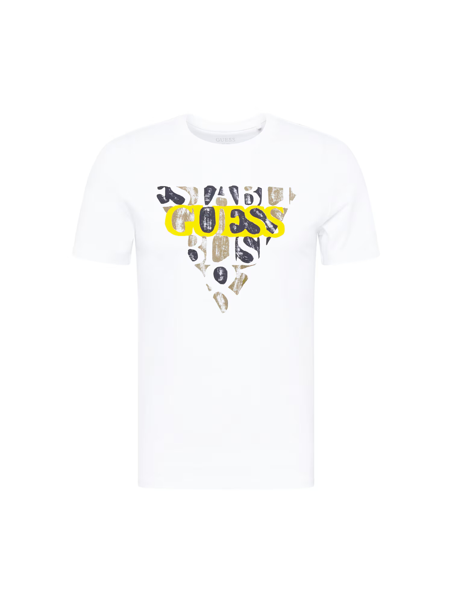 GUESS Tricou 'BLURRI' galben / gri piatră / alb - Pled.ro