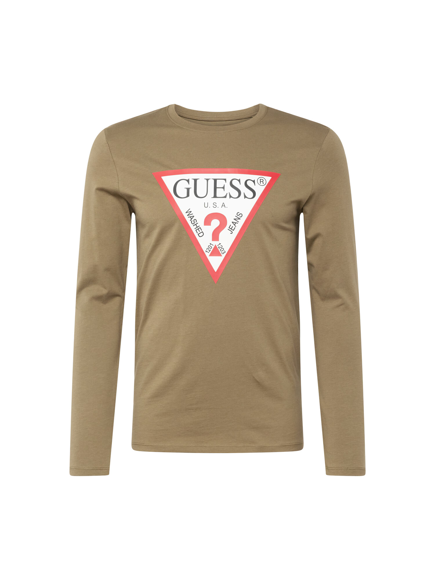 GUESS Tricou brocart / roșu / alb - Pled.ro