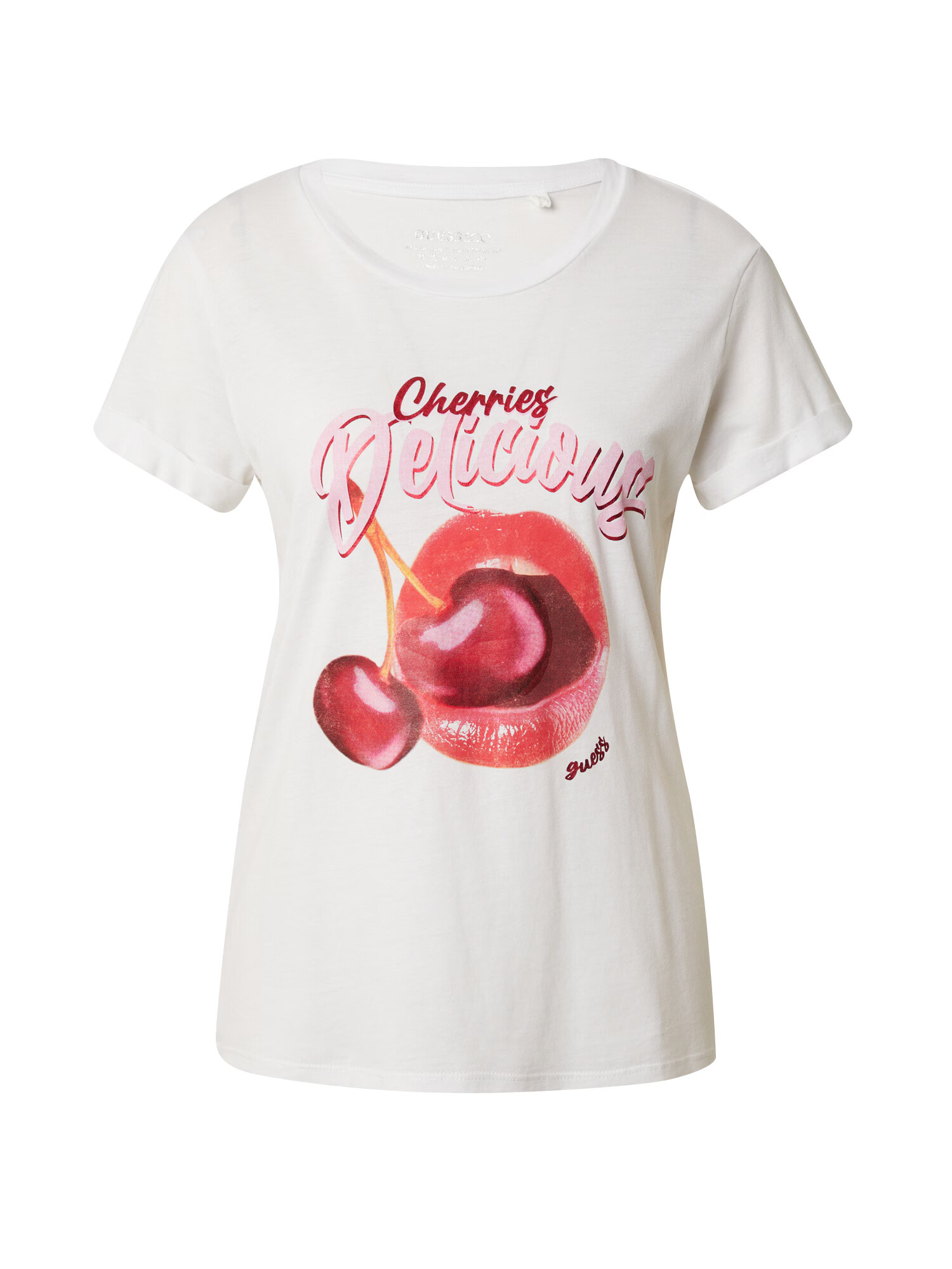 GUESS Tricou 'DELICIOUS' portocaliu amestecat / roz / roșu merlot / alb - Pled.ro