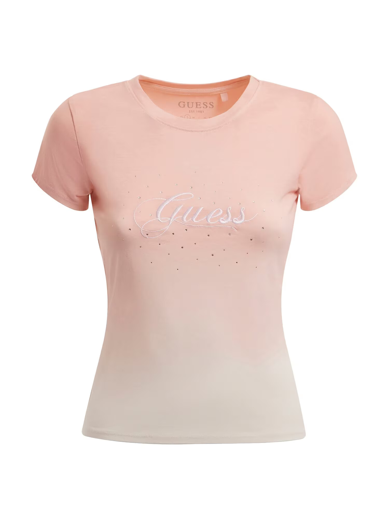 GUESS Tricou ecru / roz / alb - Pled.ro