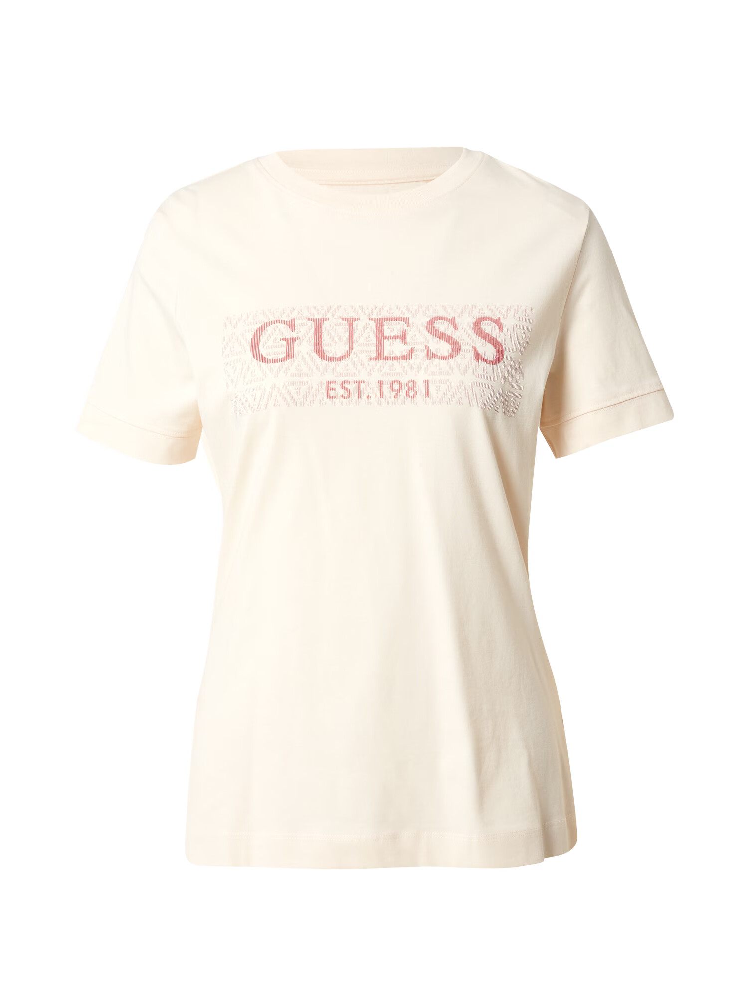 GUESS Tricou funcțional 'BEULAH' crem / roșu vin - Pled.ro