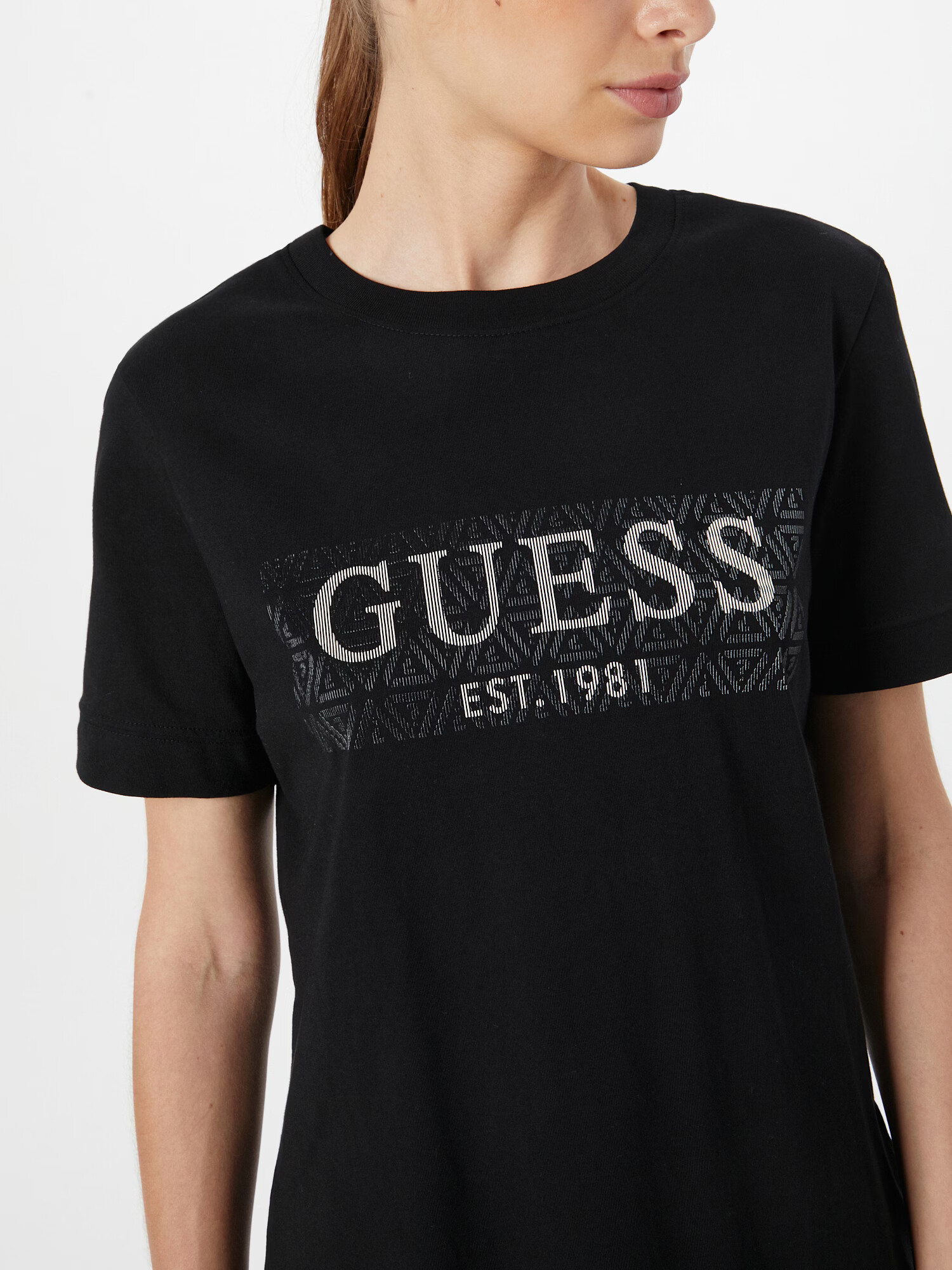 GUESS Tricou funcțional 'BEULAH' gri metalic / negru / alb murdar - Pled.ro