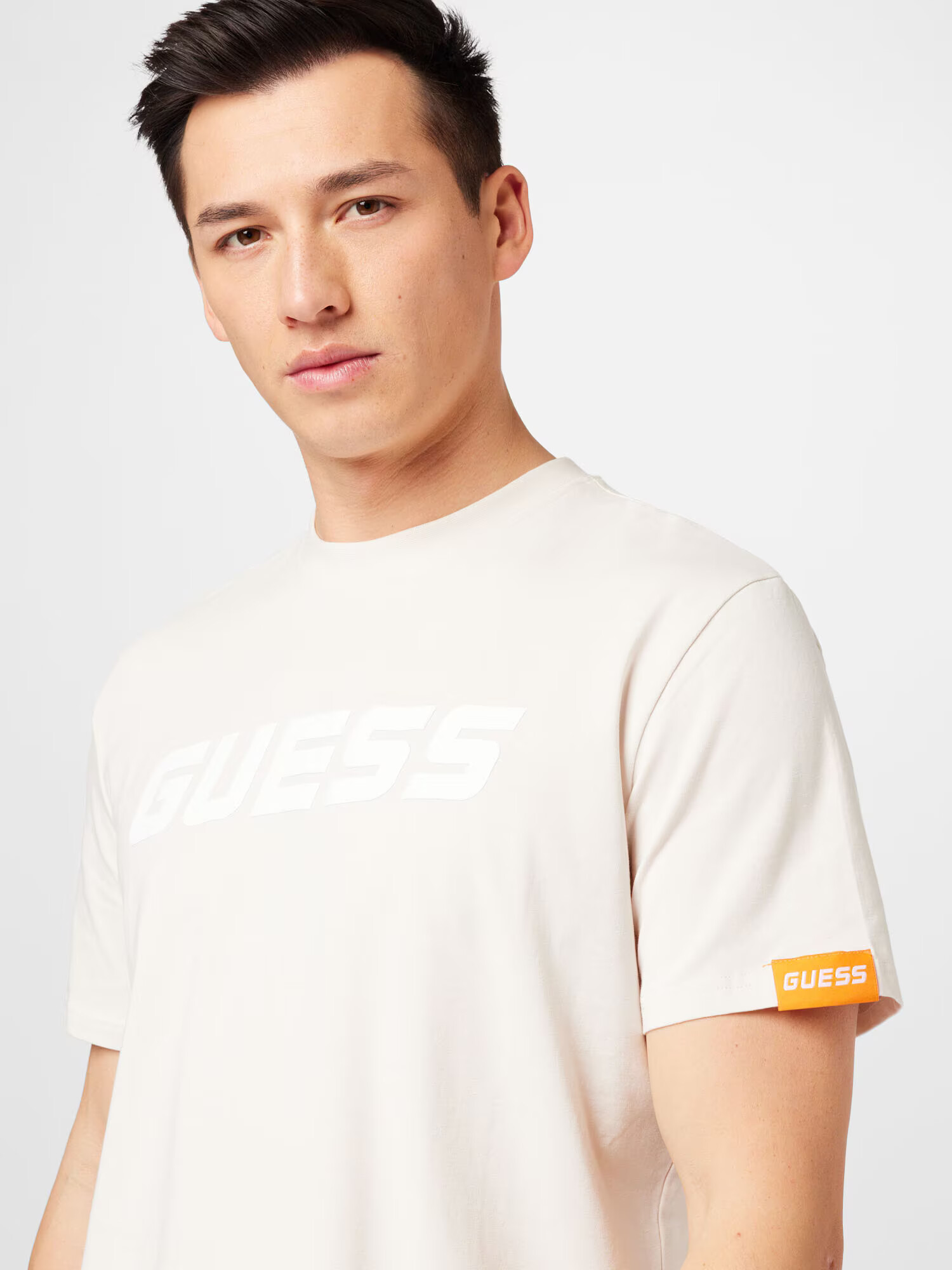 GUESS Tricou funcțional 'BRENT' gri deschis / alb - Pled.ro