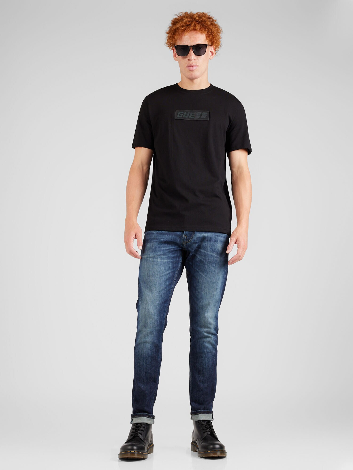 GUESS Tricou funcțional 'CALVIN' gri metalic / negru - Pled.ro