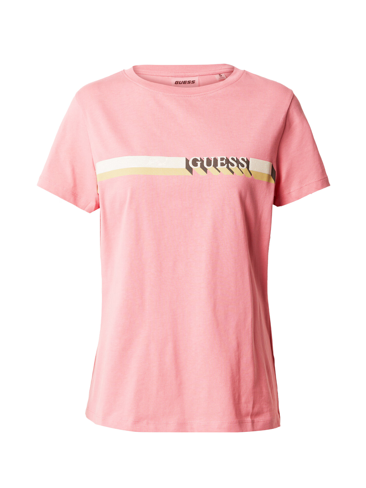 GUESS Tricou funcțional 'Monday' alb kitt / galben deschis / roz - Pled.ro