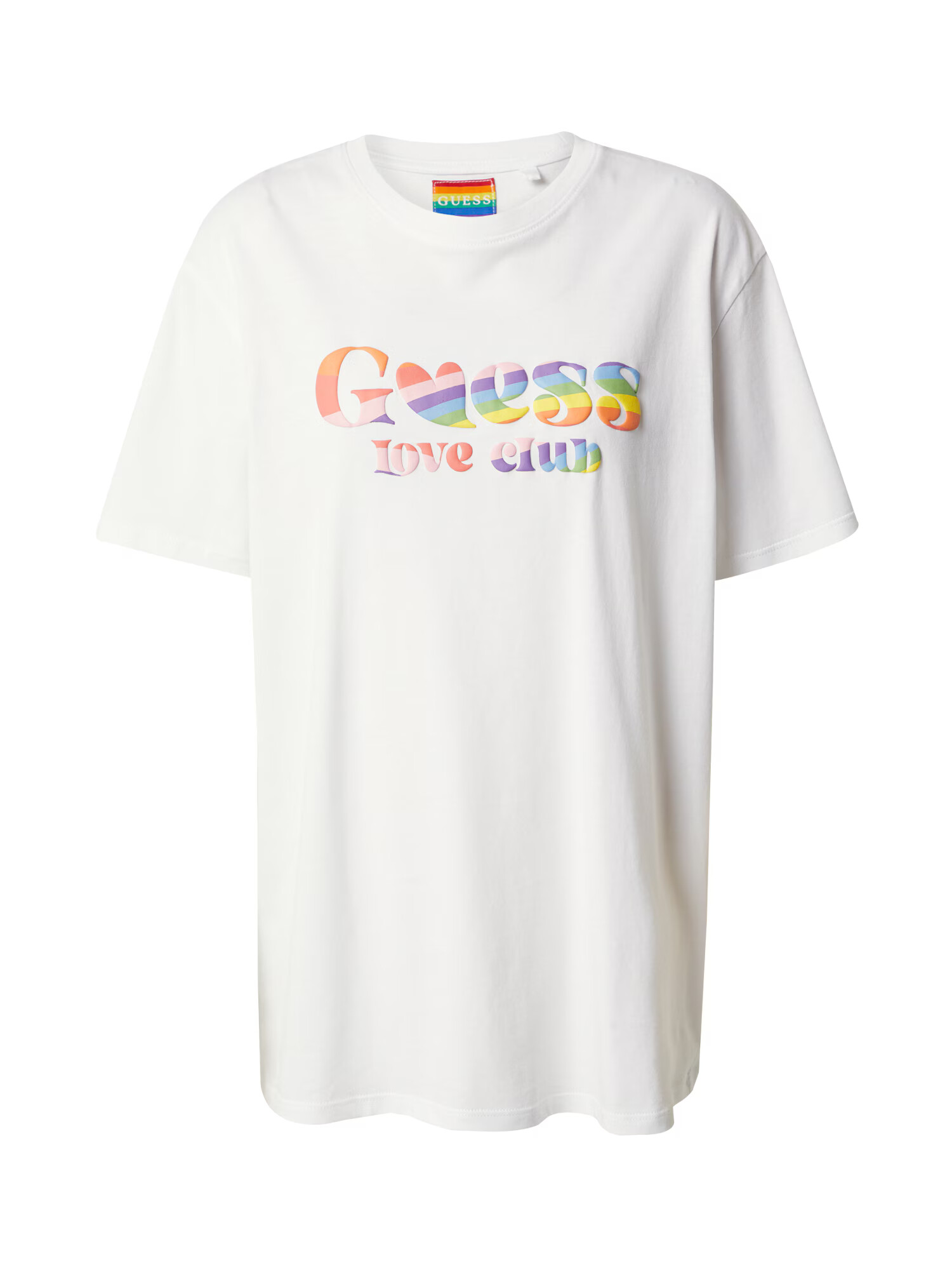 GUESS Tricou galben / verde / portocaliu caisă / alb - Pled.ro