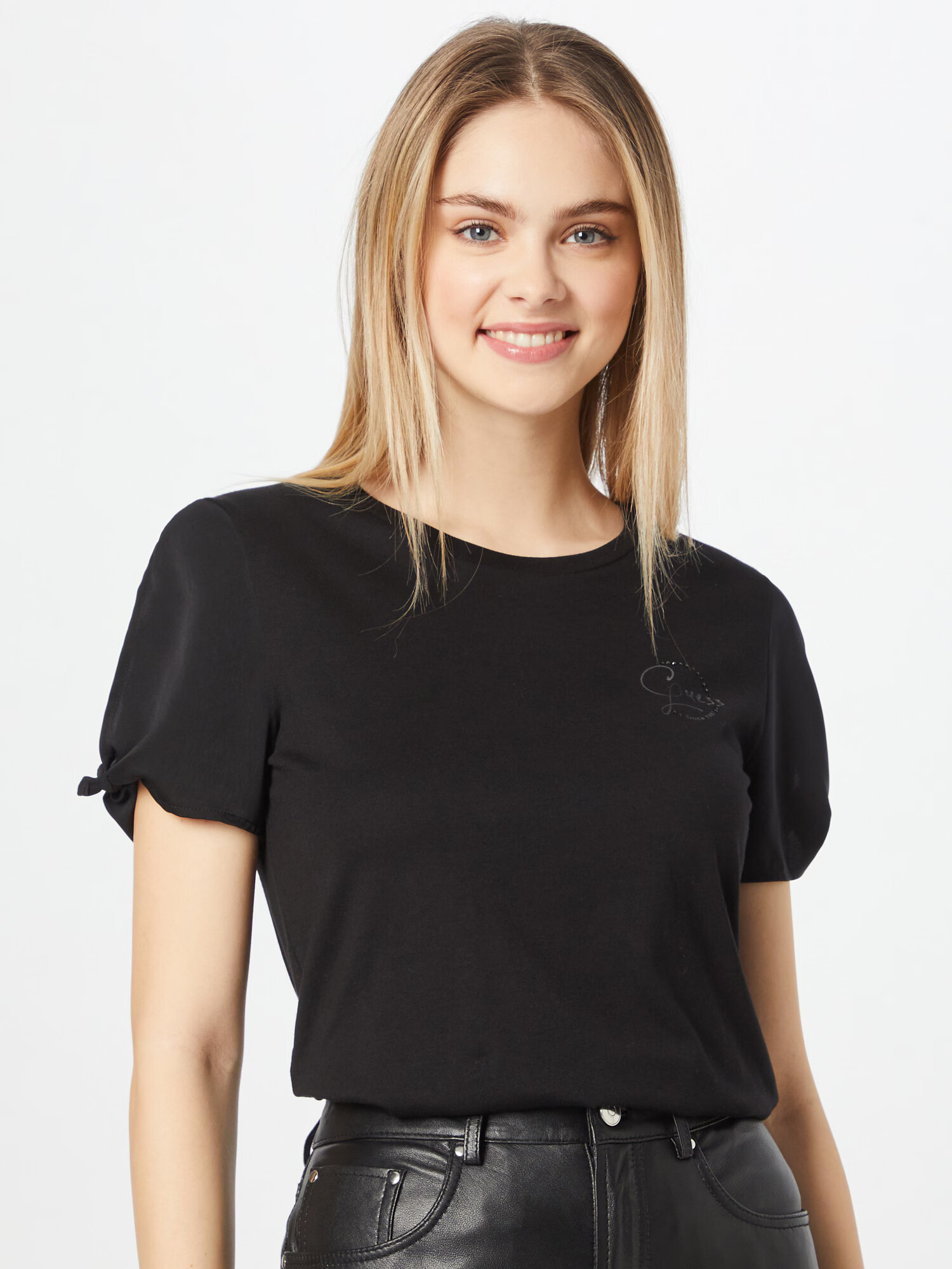 GUESS Tricou 'Geeta' gri / negru - Pled.ro