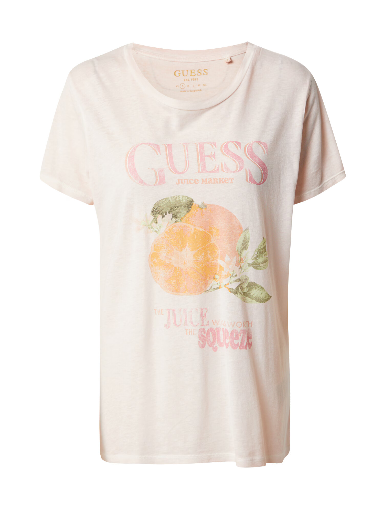 GUESS Tricou kaki / portocaliu / roz / roz pastel - Pled.ro