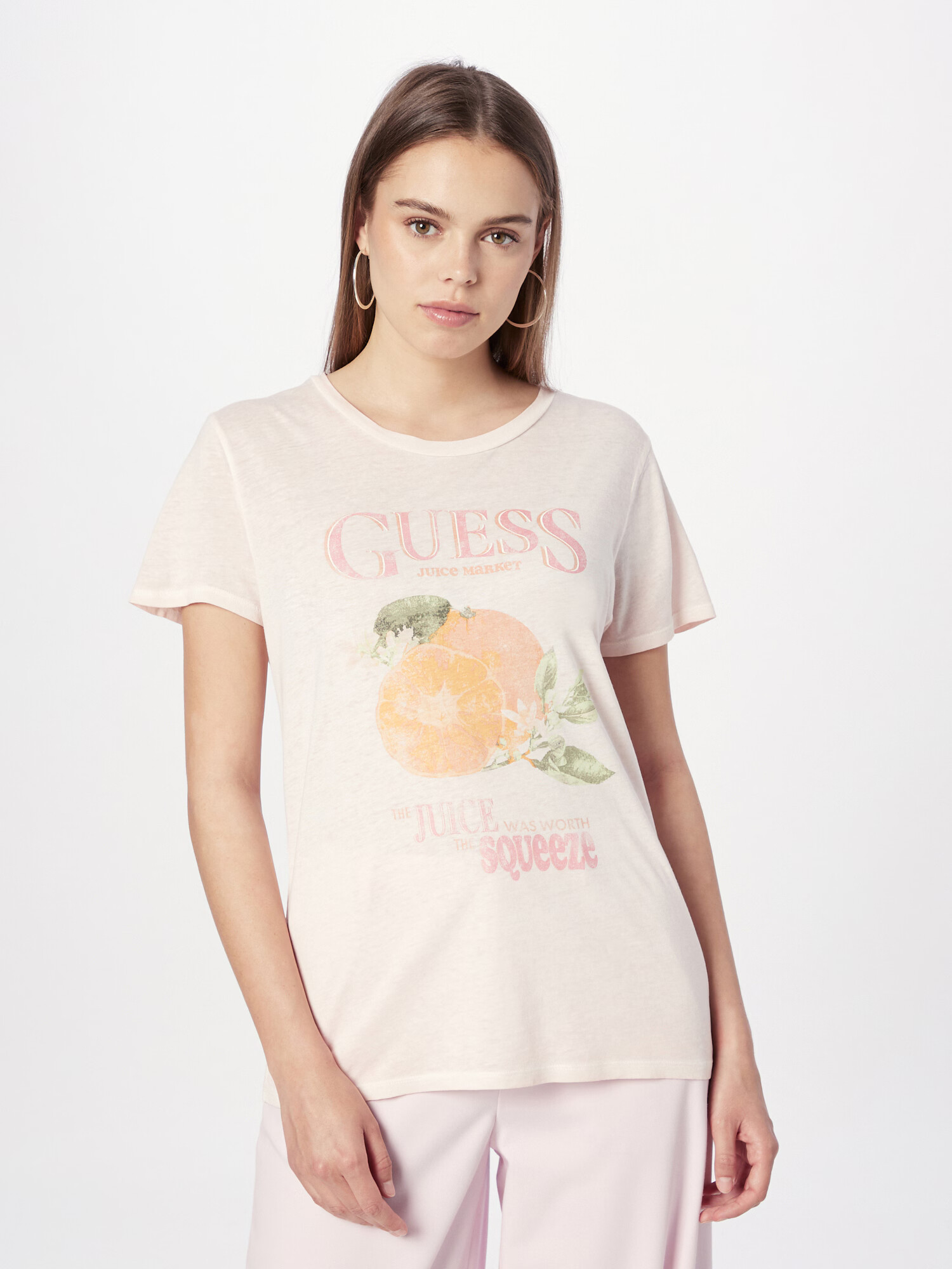 GUESS Tricou kaki / portocaliu / roz / roz pastel - Pled.ro