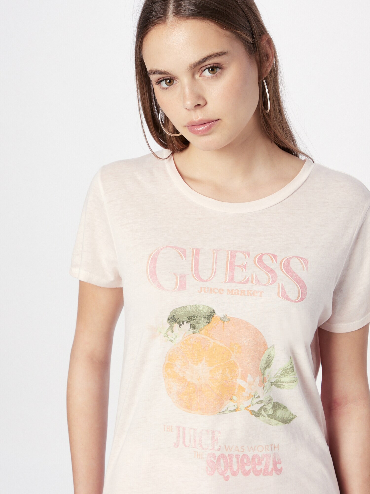 GUESS Tricou kaki / portocaliu / roz / roz pastel - Pled.ro