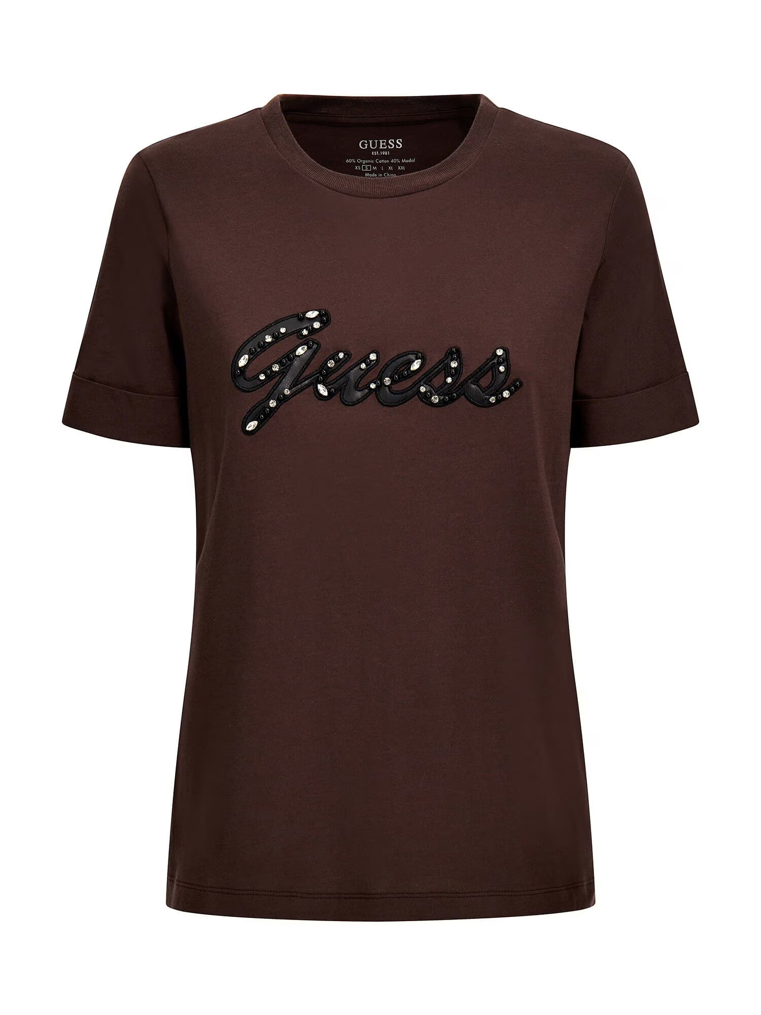 GUESS Tricou maro / negru - Pled.ro