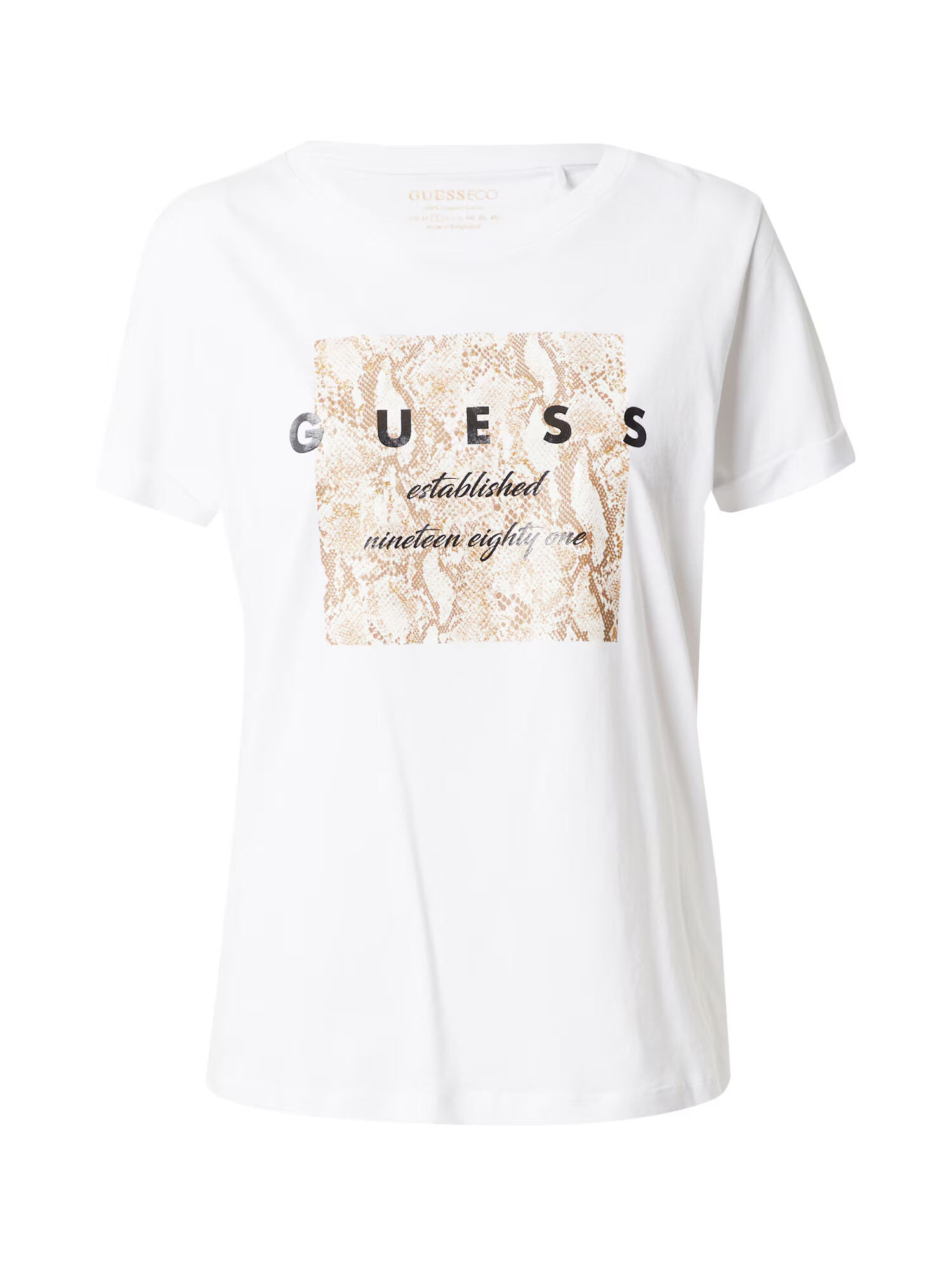 GUESS Tricou maro / negru / alb - Pled.ro