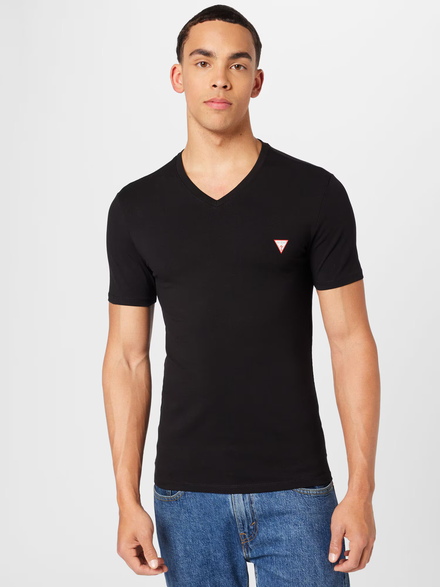 GUESS Tricou roșu / negru / alb - Pled.ro