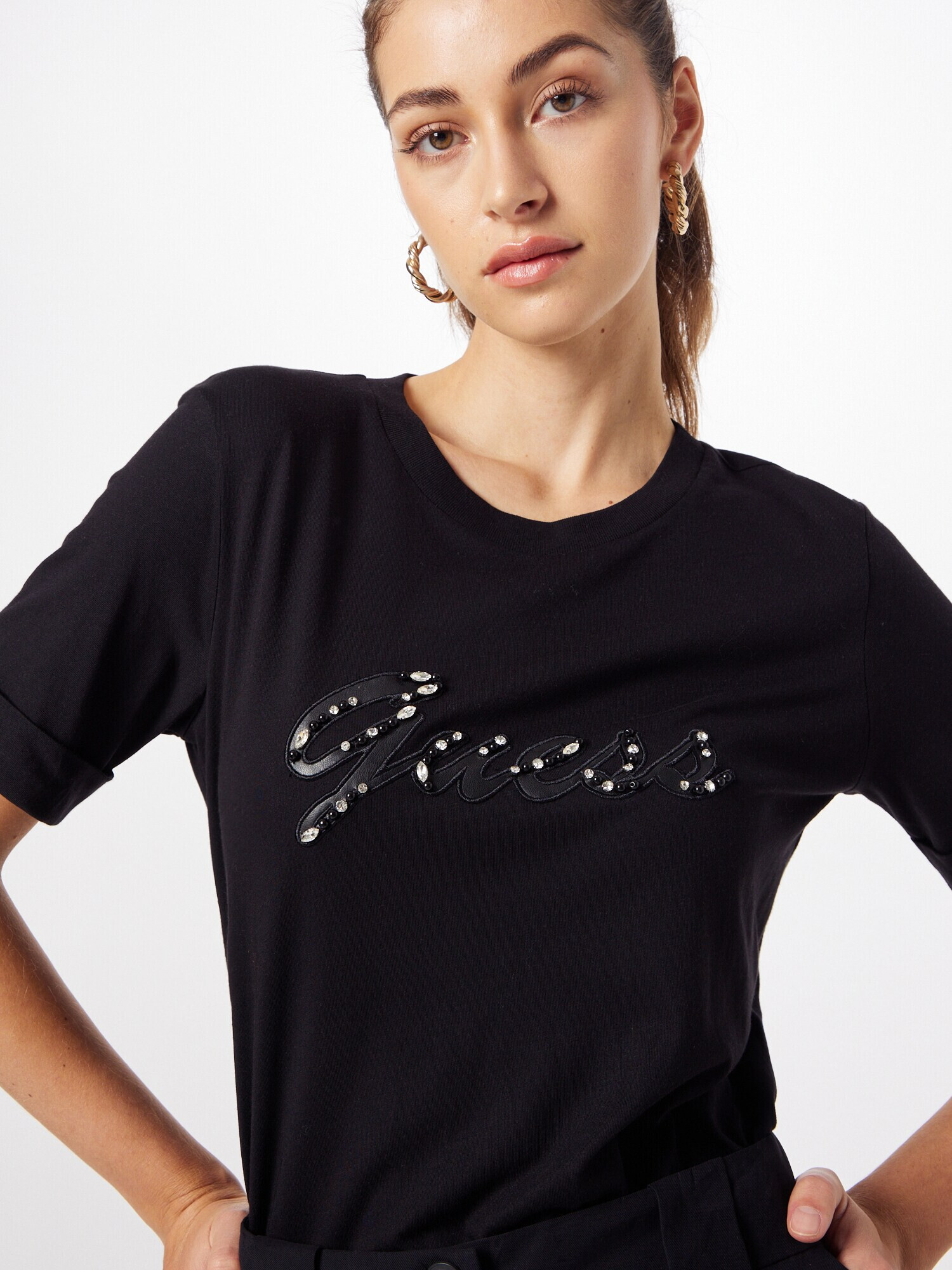 GUESS Tricou negru - Pled.ro