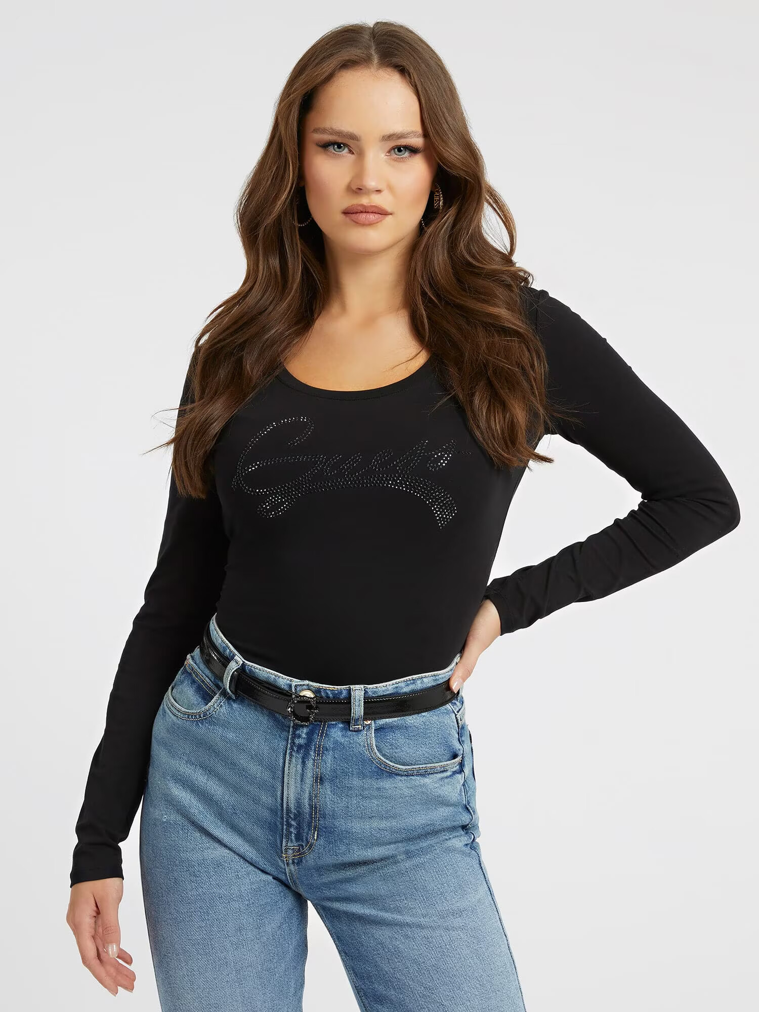 GUESS Tricou negru - Pled.ro