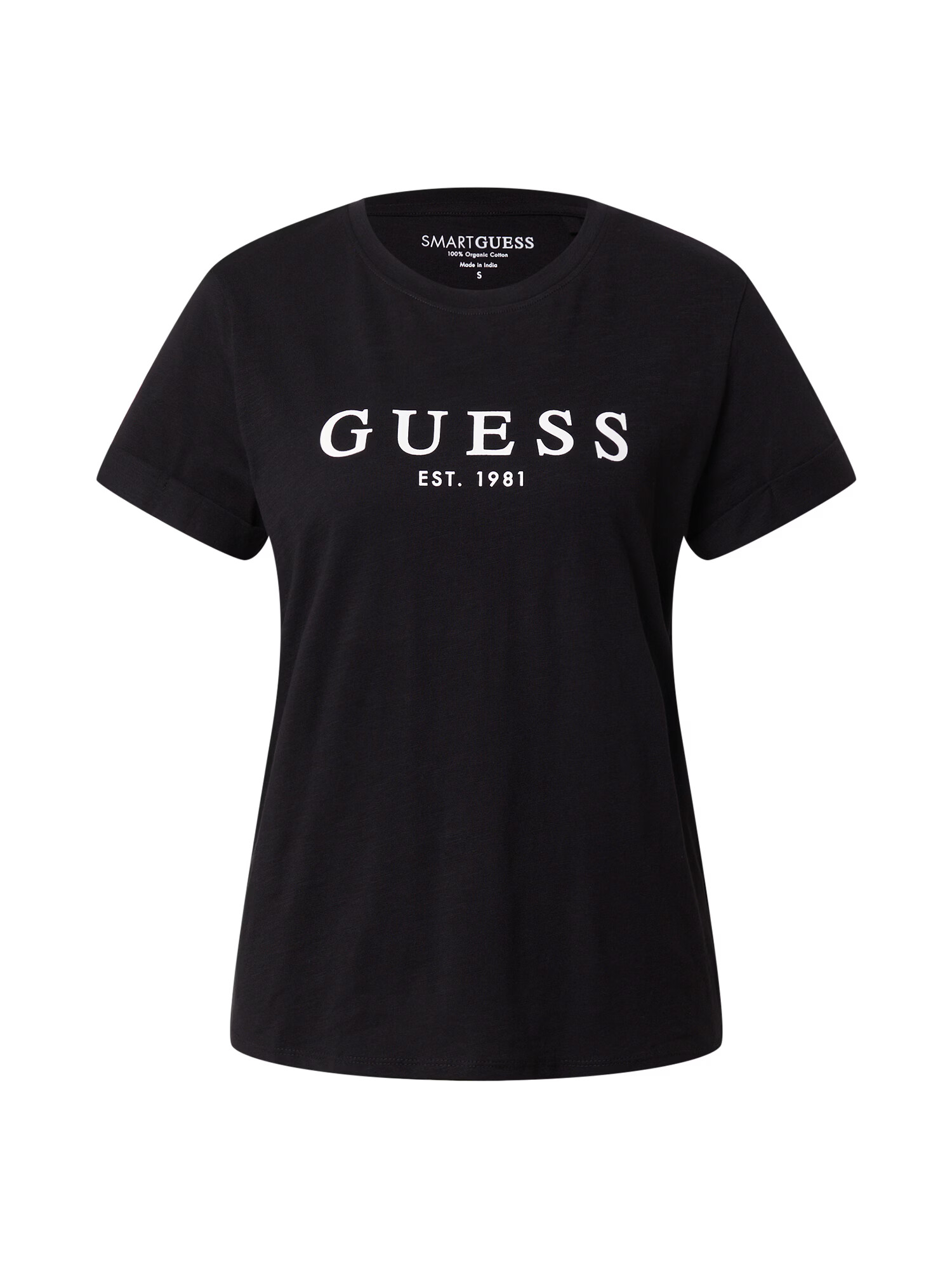 GUESS Tricou negru / alb - Pled.ro