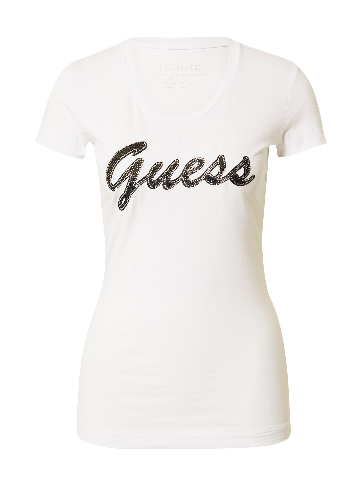 GUESS Tricou negru / alb - Pled.ro