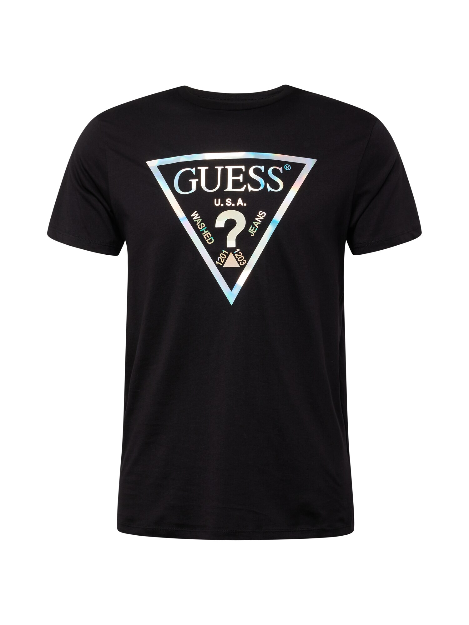 GUESS Tricou negru / alb - Pled.ro