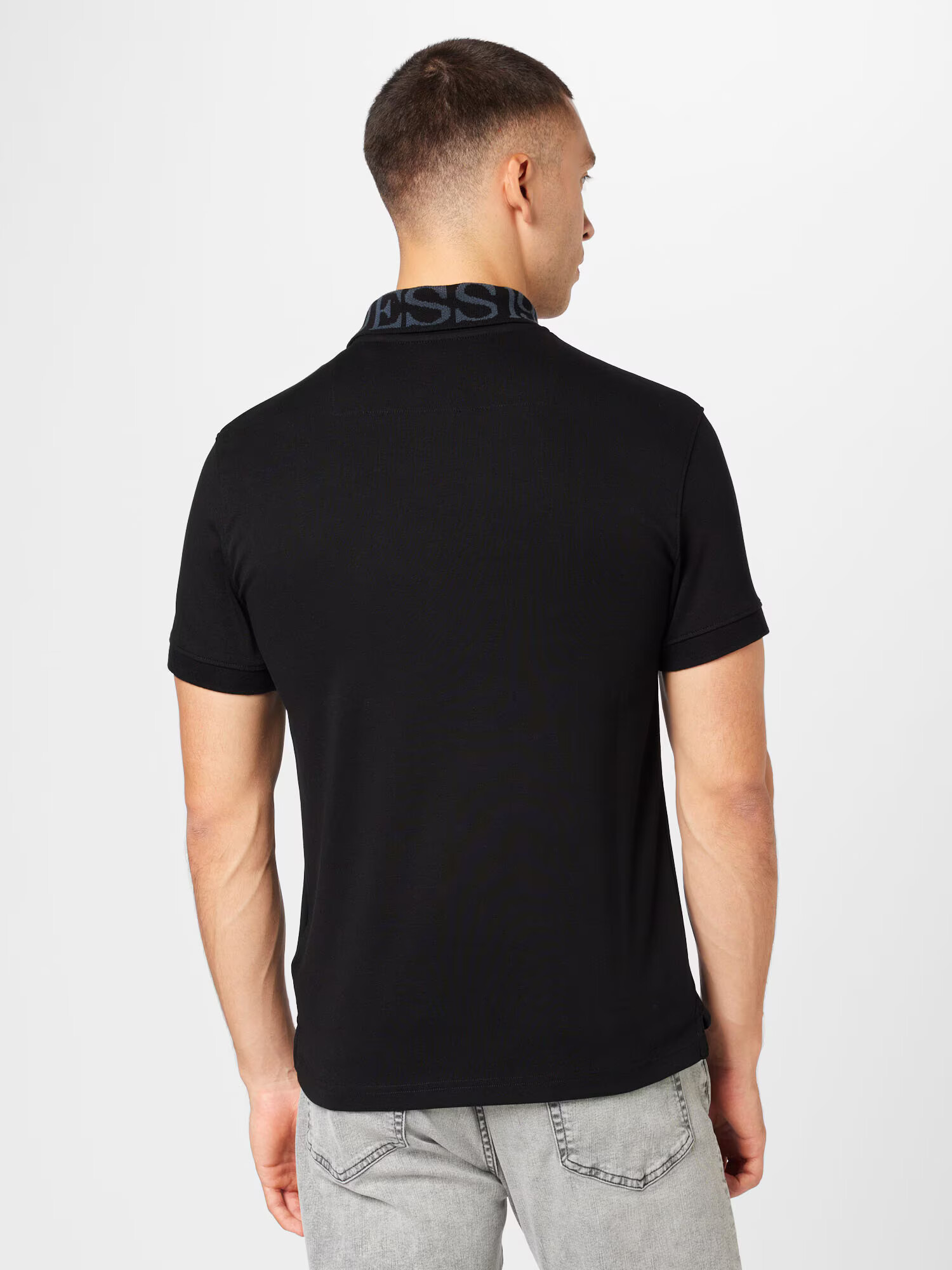 GUESS Tricou 'NOLAN' gri piatră / negru - Pled.ro