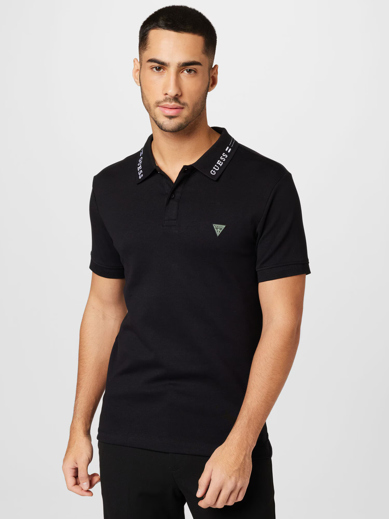 GUESS Tricou 'NOLAN' negru / alb - Pled.ro