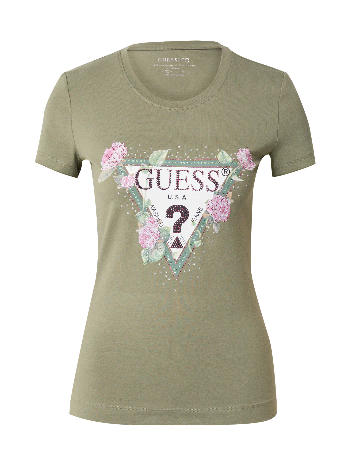 GUESS Tricou oliv / lila / negru / alb - Pled.ro