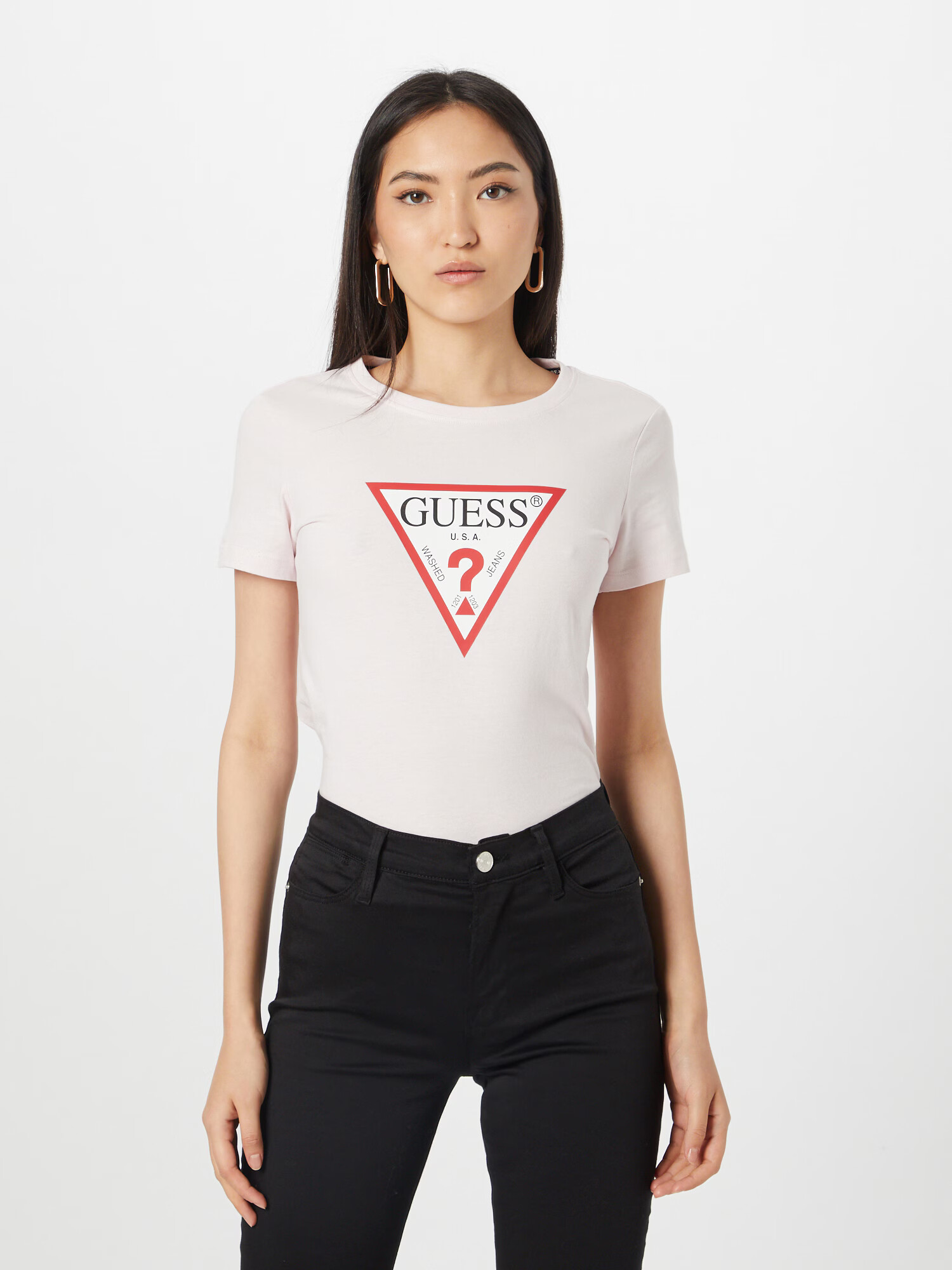 GUESS Tricou rosé / roșu / negru - Pled.ro