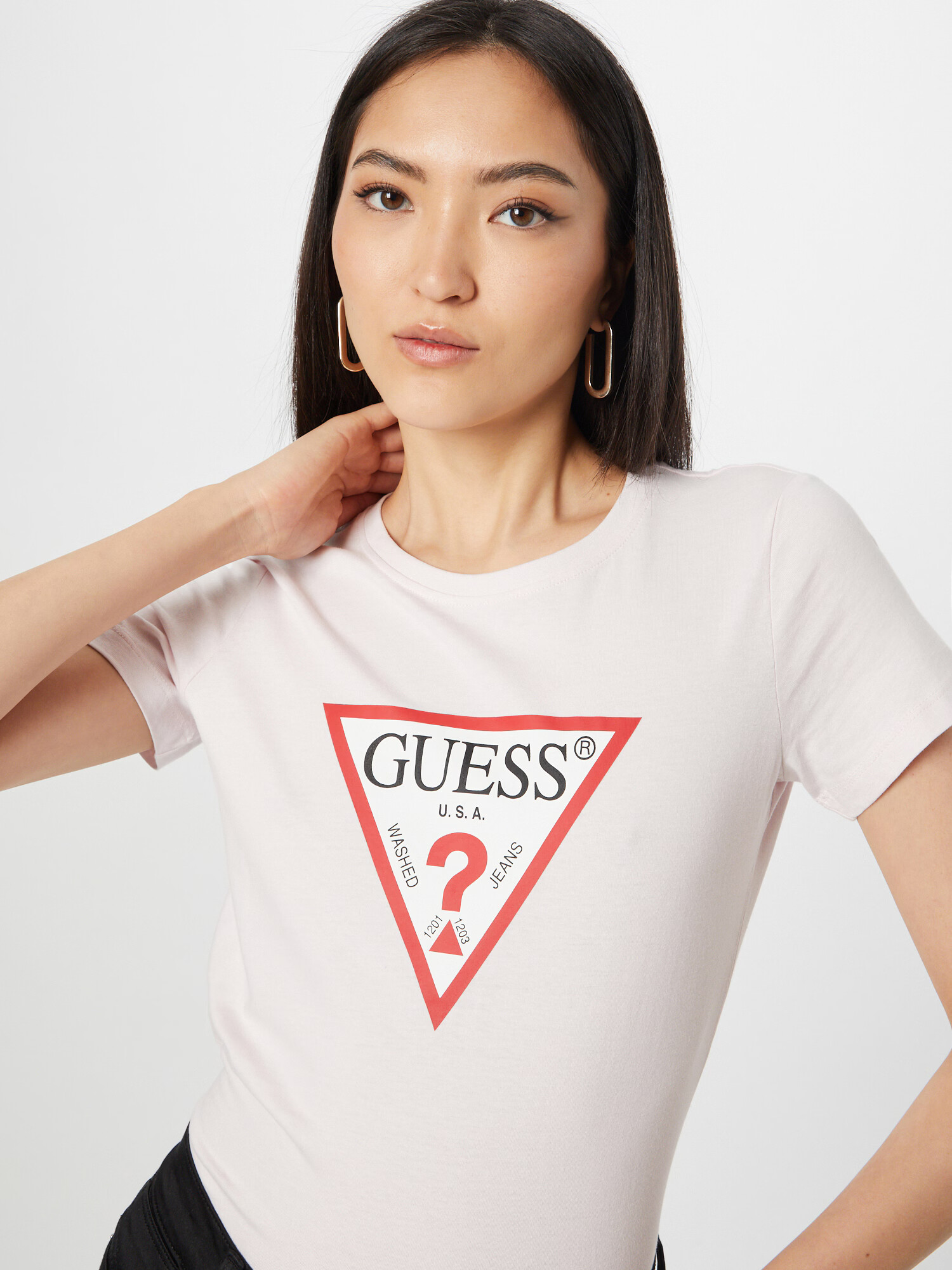 GUESS Tricou rosé / roșu / negru - Pled.ro