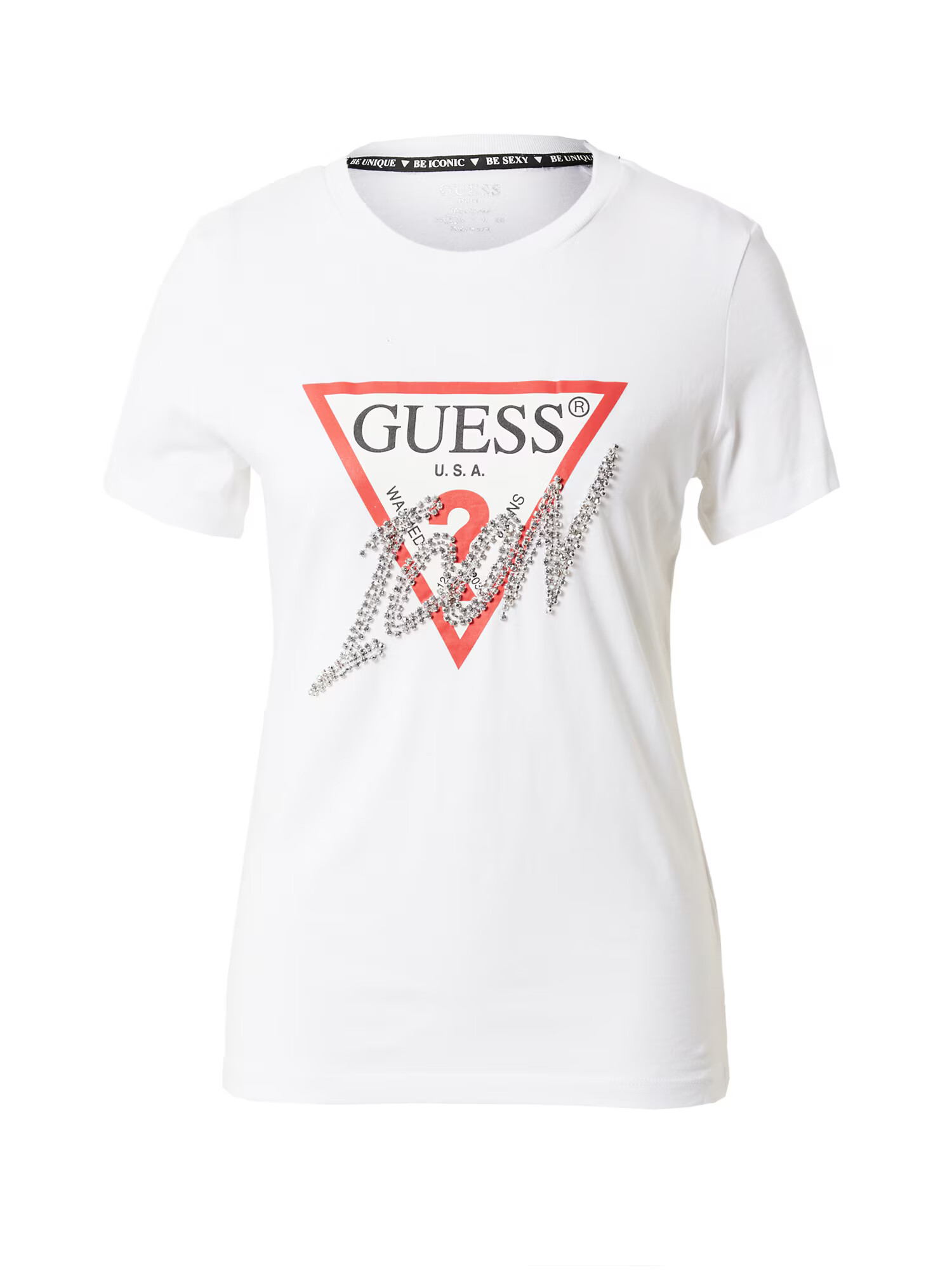 GUESS Tricou roși aprins / negru / alb - Pled.ro