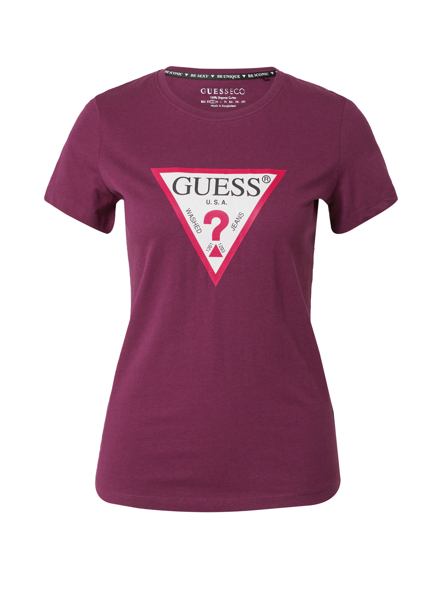 GUESS Tricou roșu bordeaux / roși aprins / negru / alb - Pled.ro