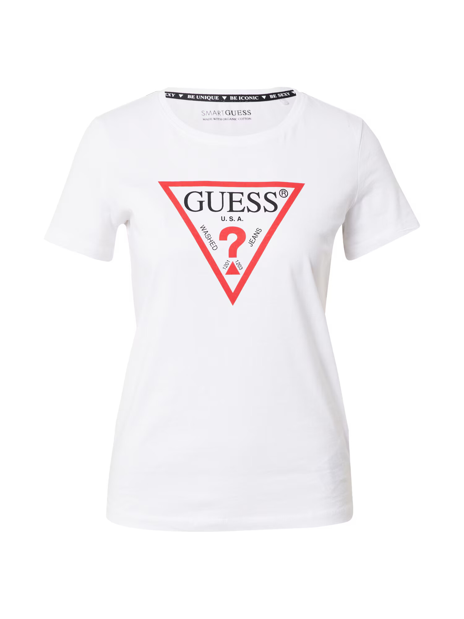 GUESS Tricou roșu / negru / alb - Pled.ro