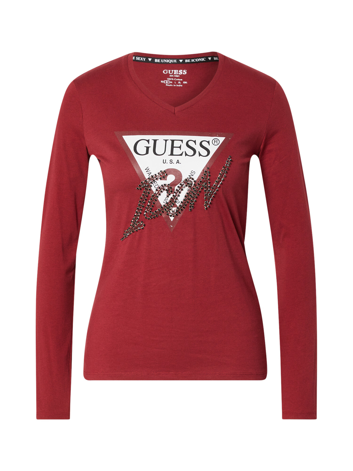 GUESS Tricou roșu / negru / alb - Pled.ro