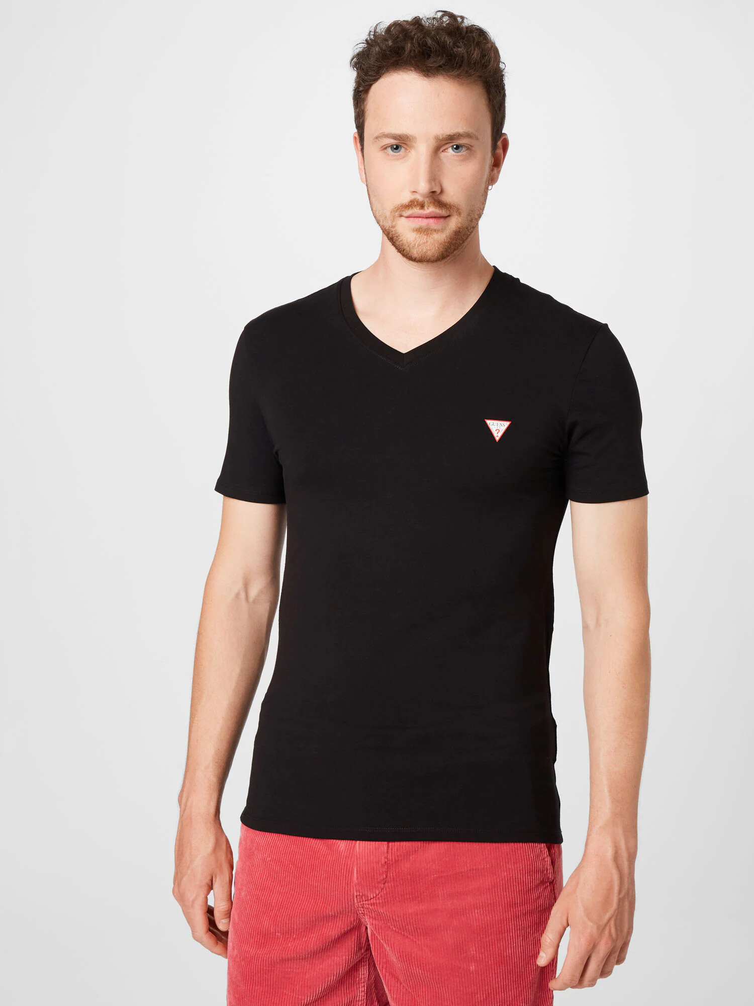 GUESS Tricou roșu / negru / alb - Pled.ro