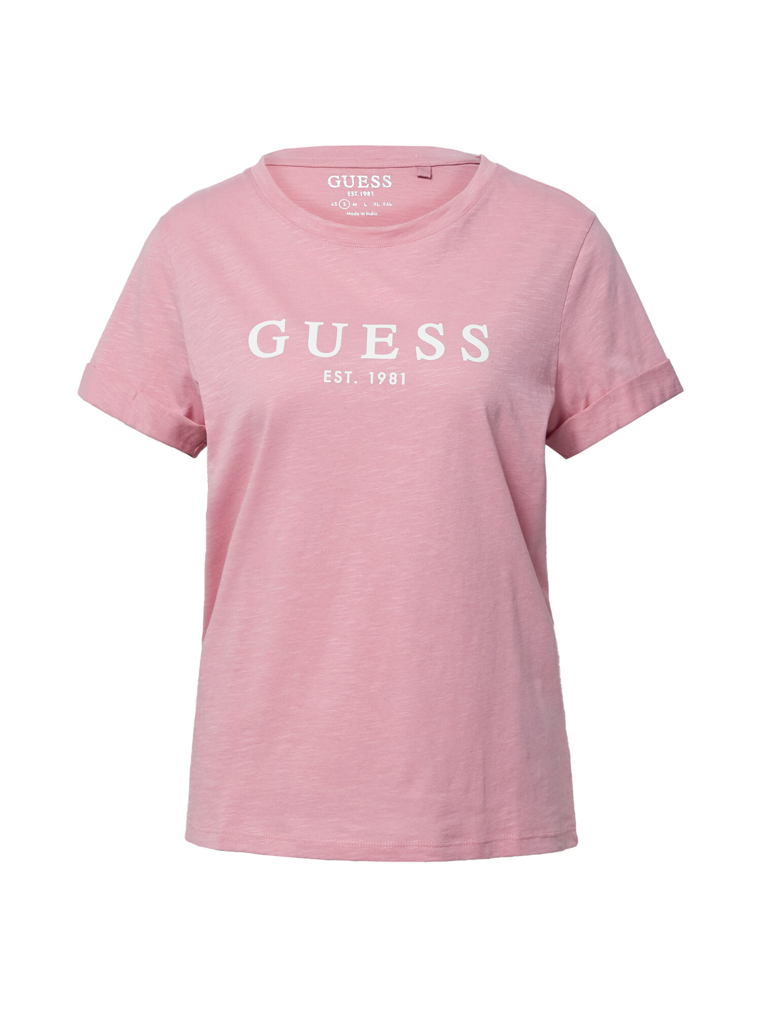 GUESS Tricou roz / alb - Pled.ro