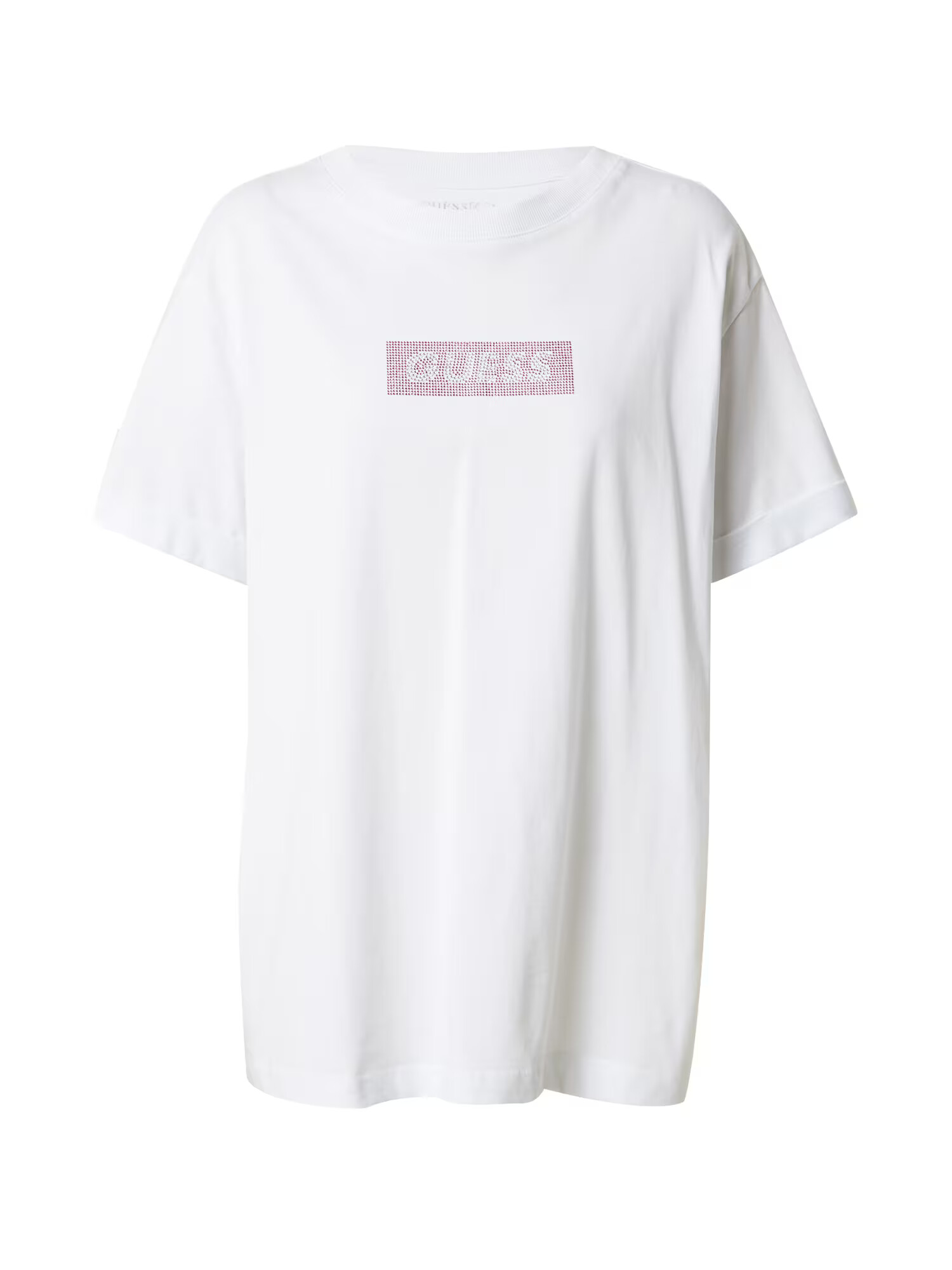 GUESS Tricou roz / alb - Pled.ro