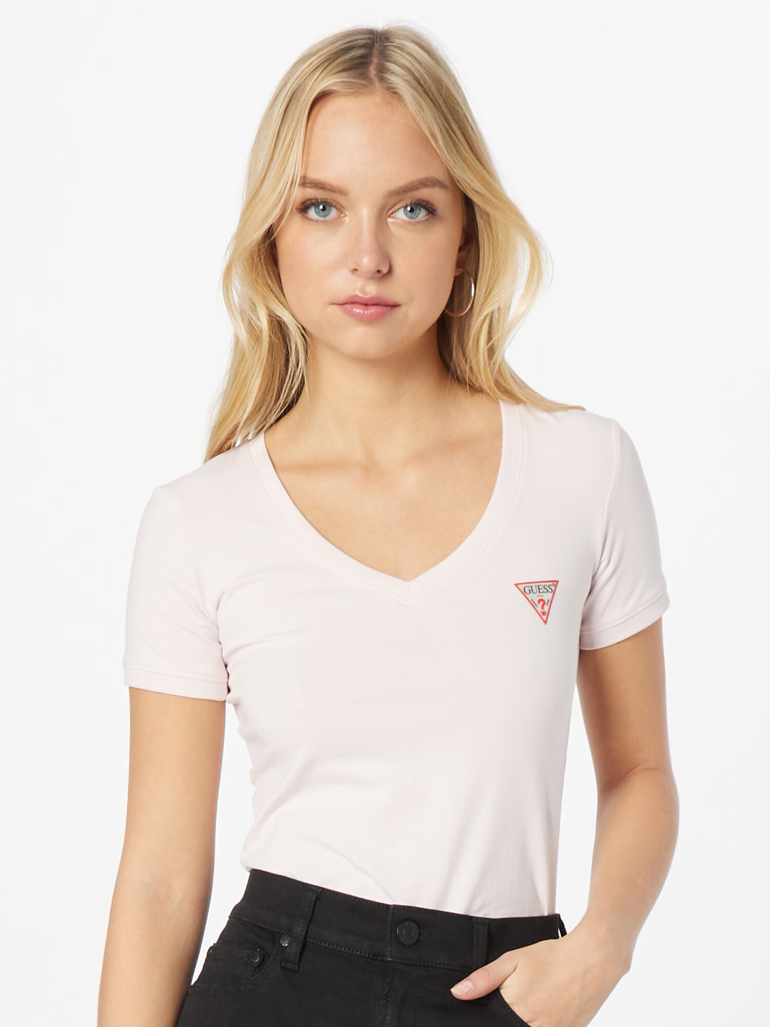 GUESS Tricou roz pastel / roșu - Pled.ro