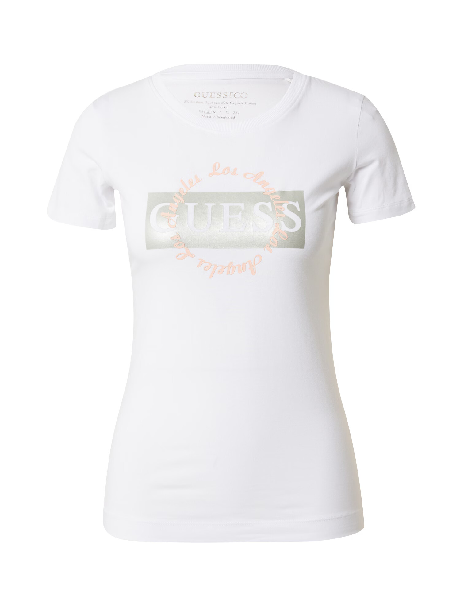 GUESS Tricou roz pudră / argintiu / alb - Pled.ro